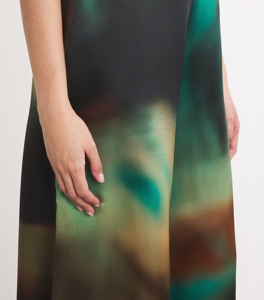 Silk Arneau Wide-Leg Trousers SUNSET FIELD TEAL Image 4