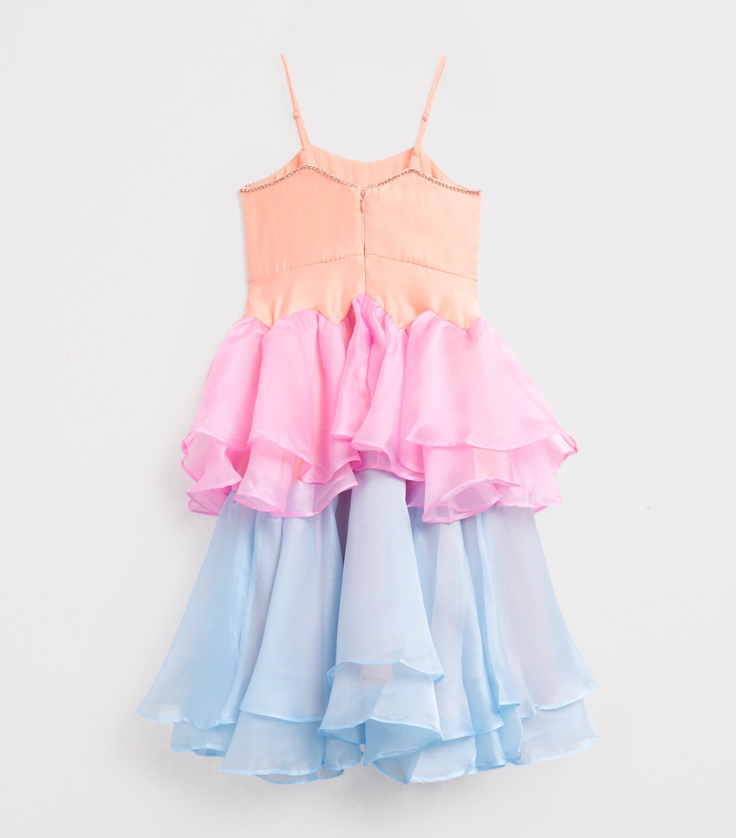 Bardot Junior Tiered Loreta Dress (4-14 Years) Peach Image 2