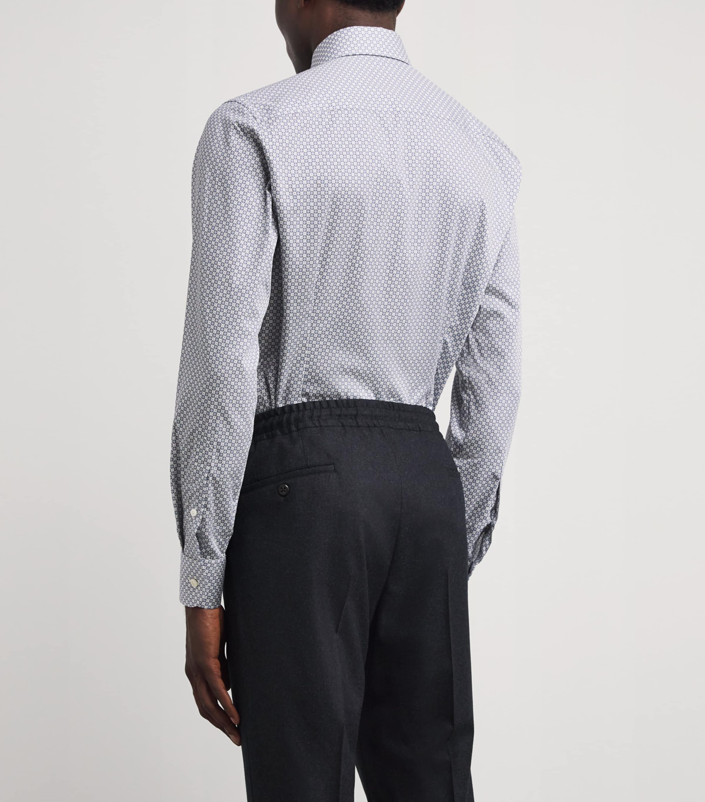 Cotton Signature Twill Medallion Print Shirt MID BLUE Image 4