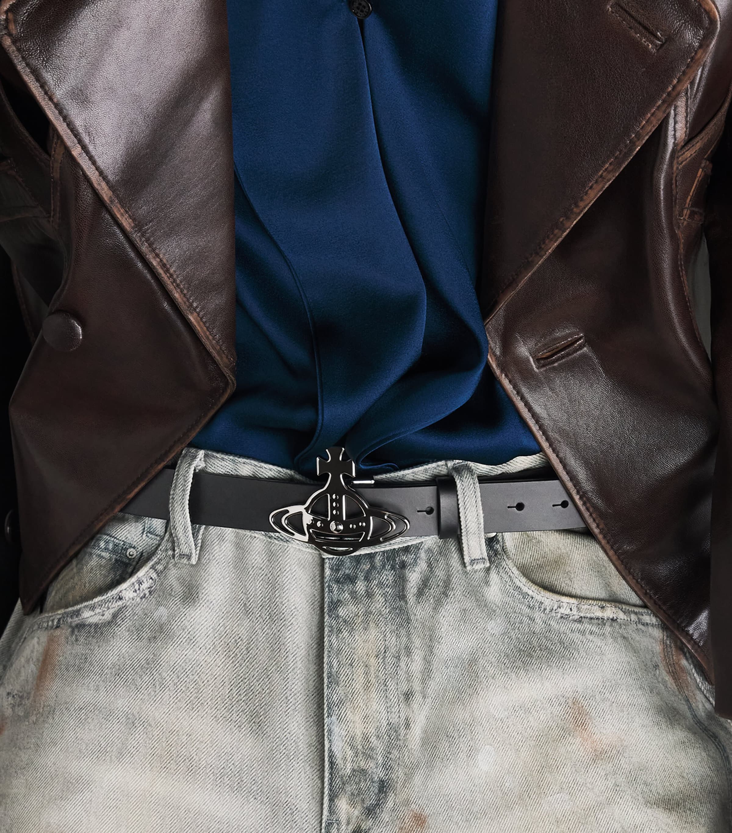 Vivienne Westwood Leather Orb Belt Black Image 2