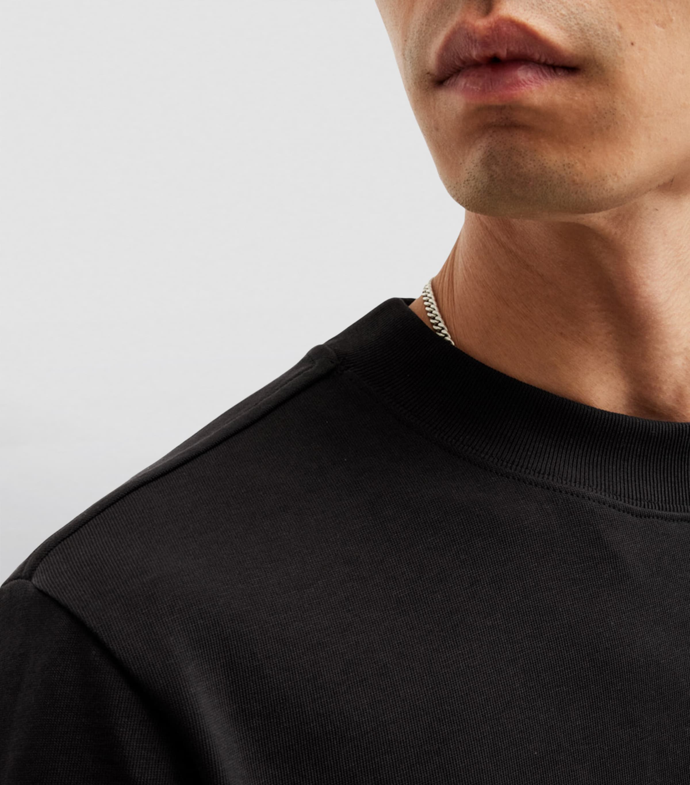 AllSaints Mens Organic Cotton Nero T-Shirt Jet Black Image 6