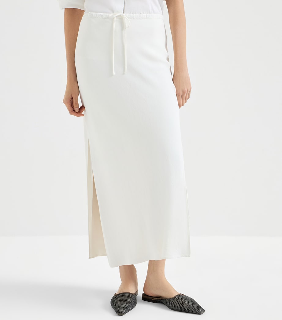 Brunello Cucinelli Womens Drawstring Midi Skirt Image 3