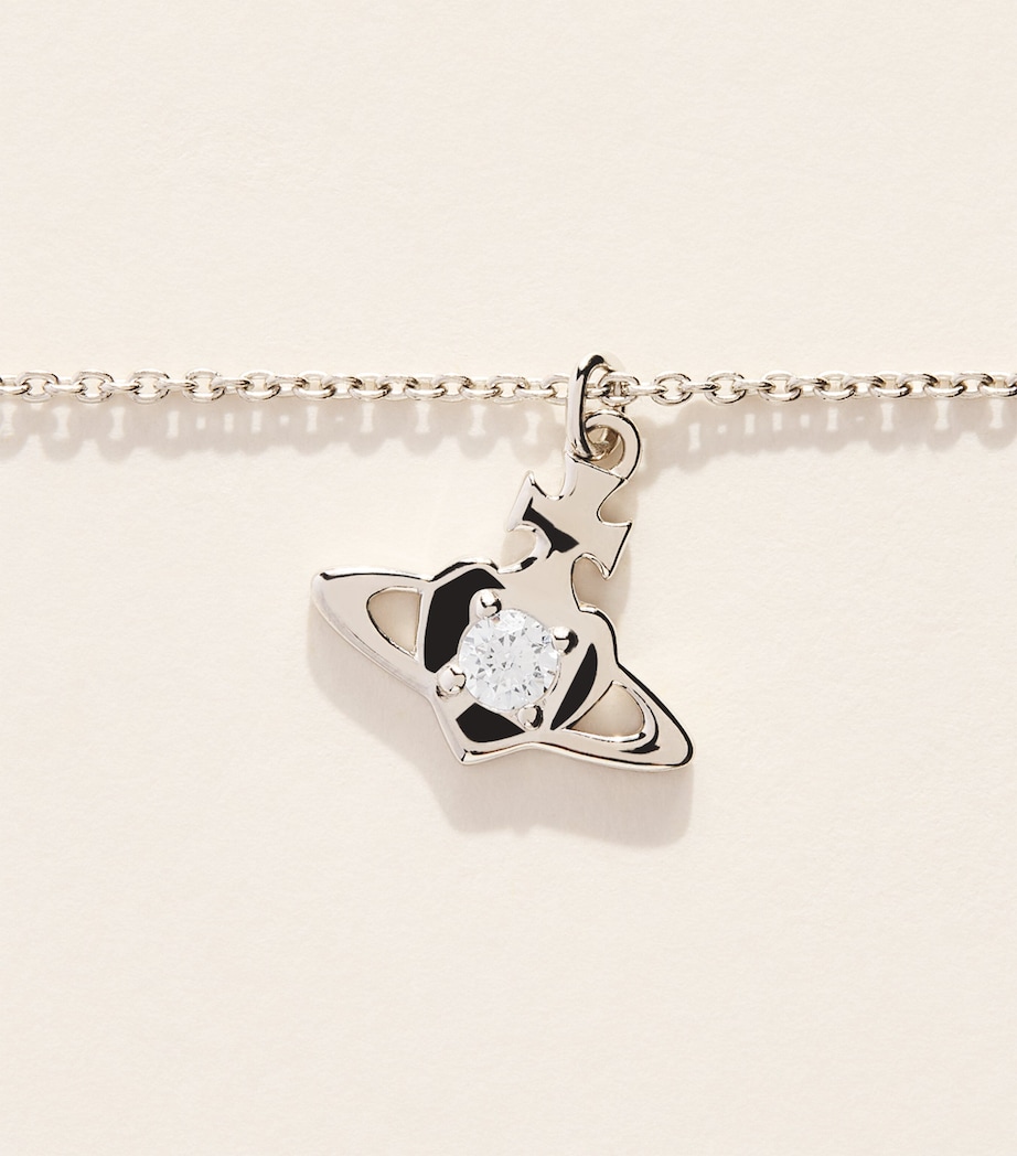 Vivienne Westwood Noella Pendant Necklace Platinum / White Cz Image 5