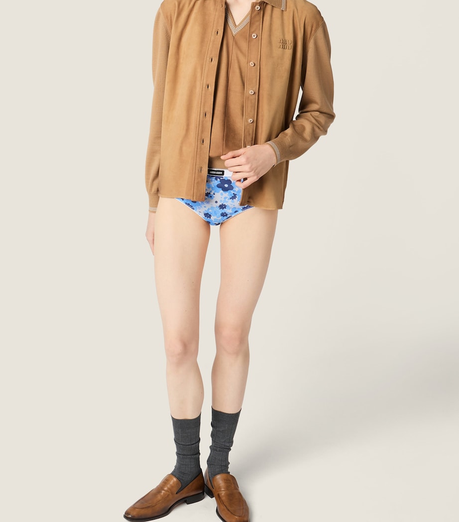 Miu Miu Womens Wool-Suede Sweater Vest Brown Image 6
