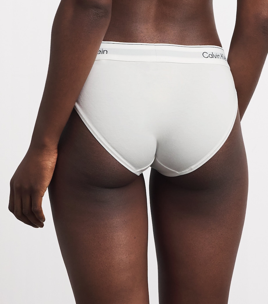 Calvin Klein Womens Cotton-Modal Icon Bikini Briefs White Image 3
