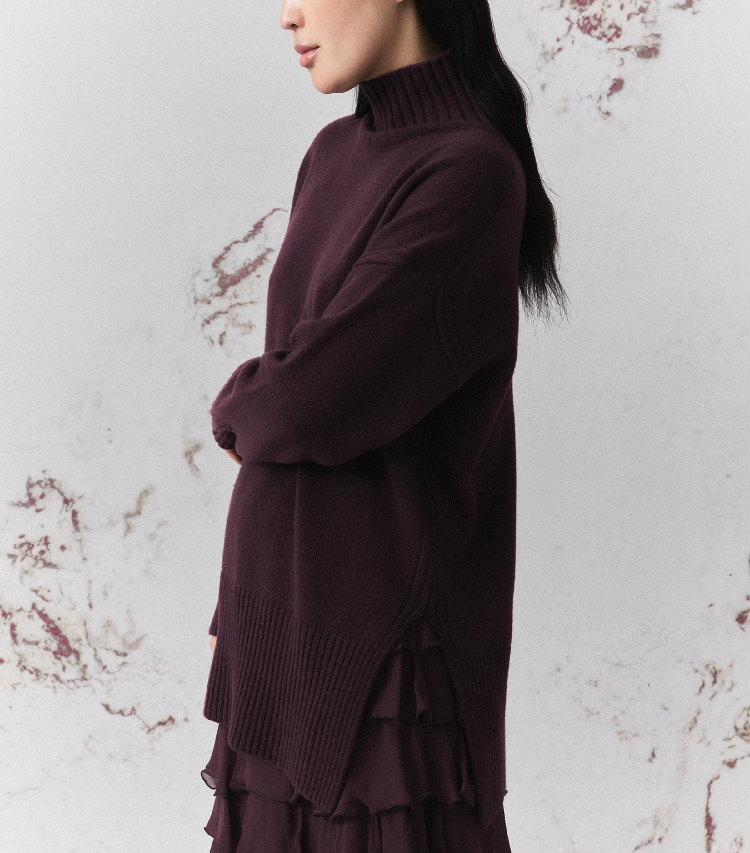 Marella Womens Wool Rollneck Sweater Blackberry Image 4