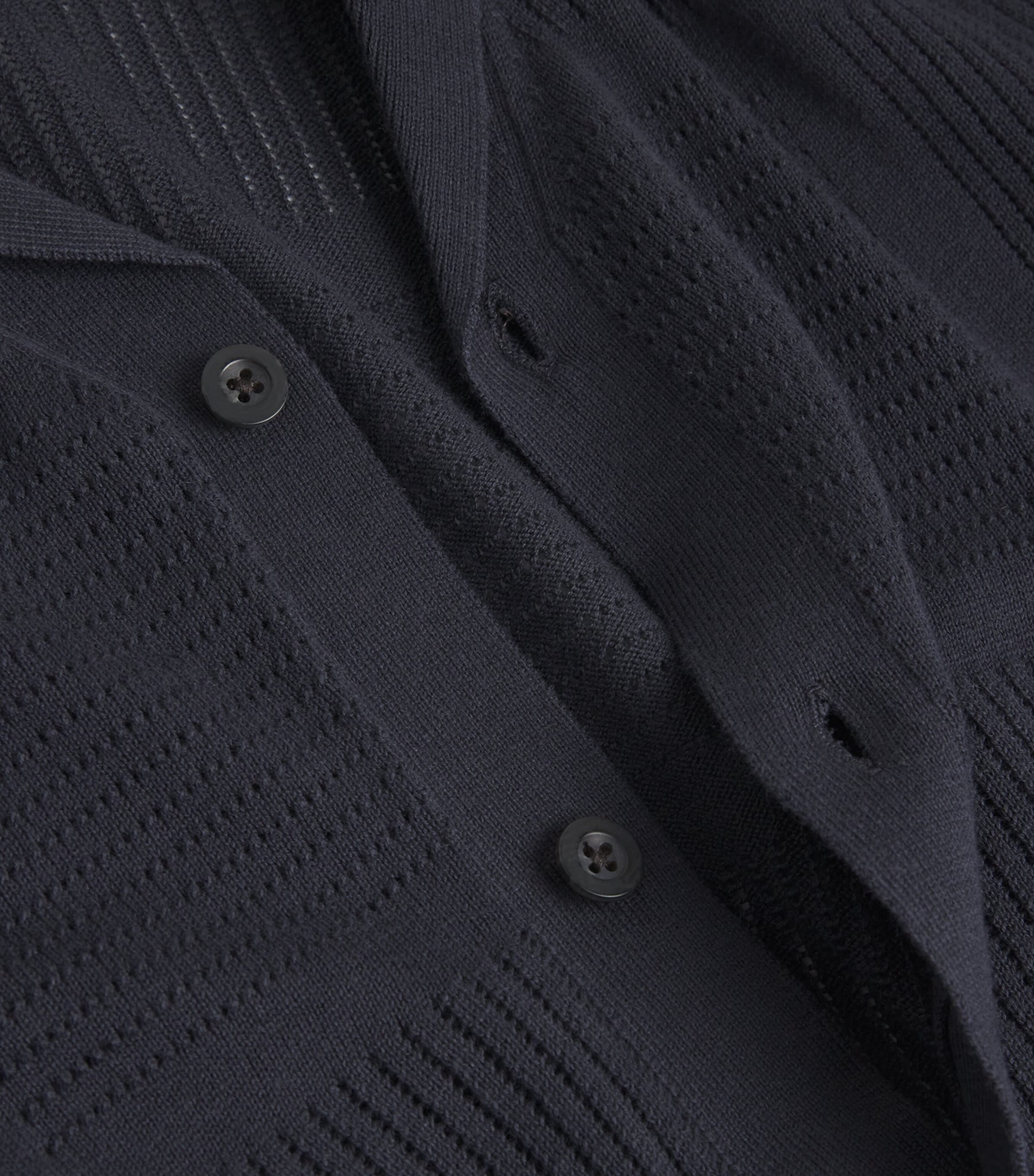 Cotton Pointelle-Knit Cabana Shirt LT COASTAL-462LCO Image 5