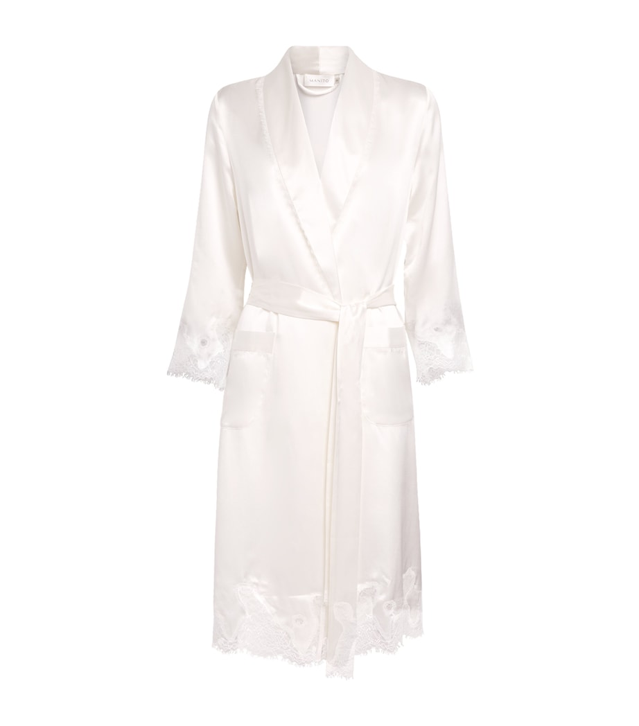 Mulberry Silk Luella Robe WHITE Image 1