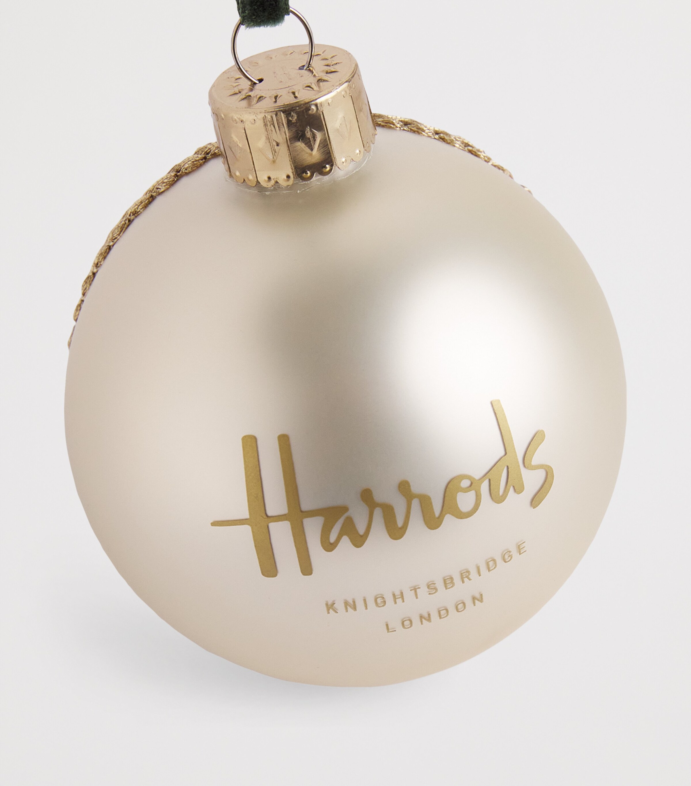 Harrods Toile Bauble Green Image 3