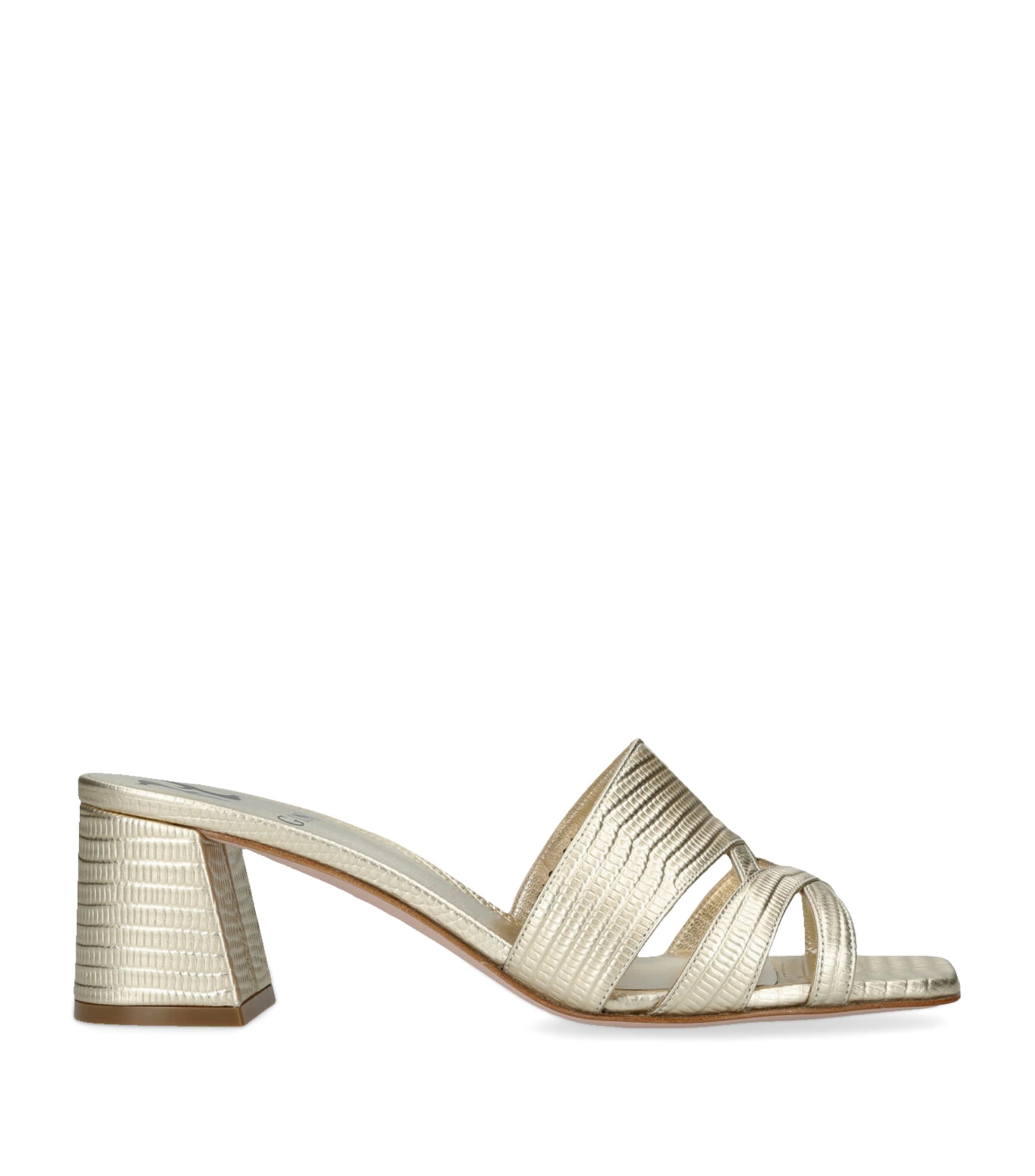 Gina Lugano Heeled Mules 50 In White