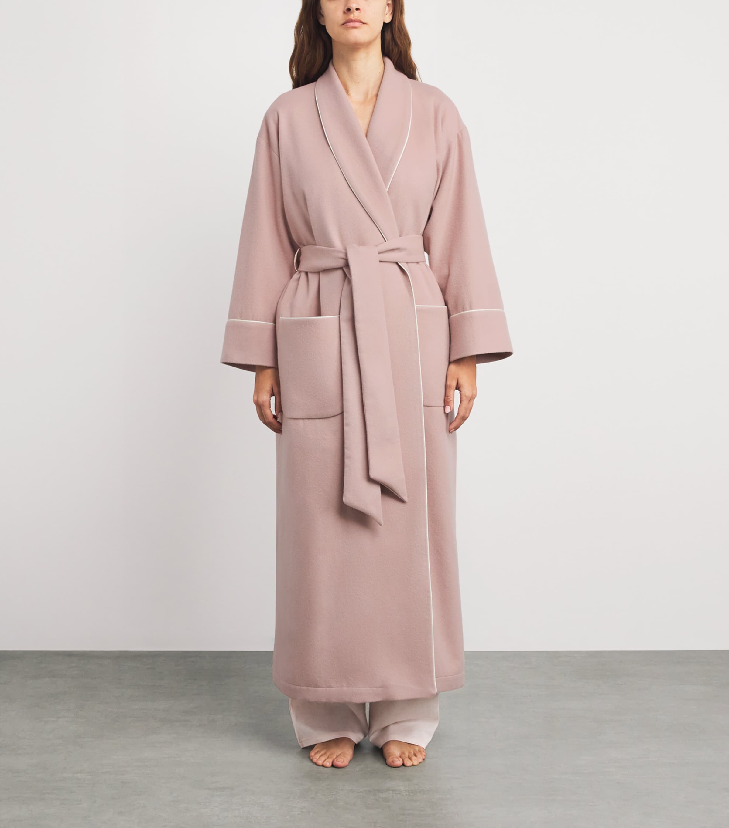 Cashmere Dressing Gown DUSTY PINK Image 3