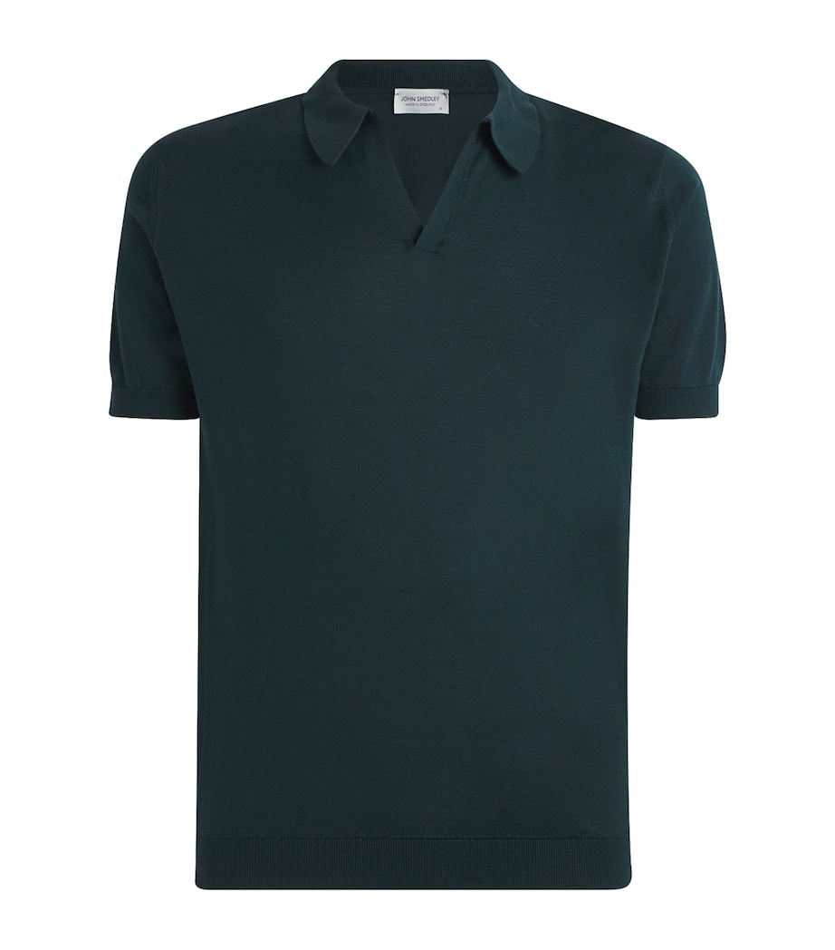 John Smedley Mens Sea Island Cotton Noah Polo Shirt Rainforest Image 1