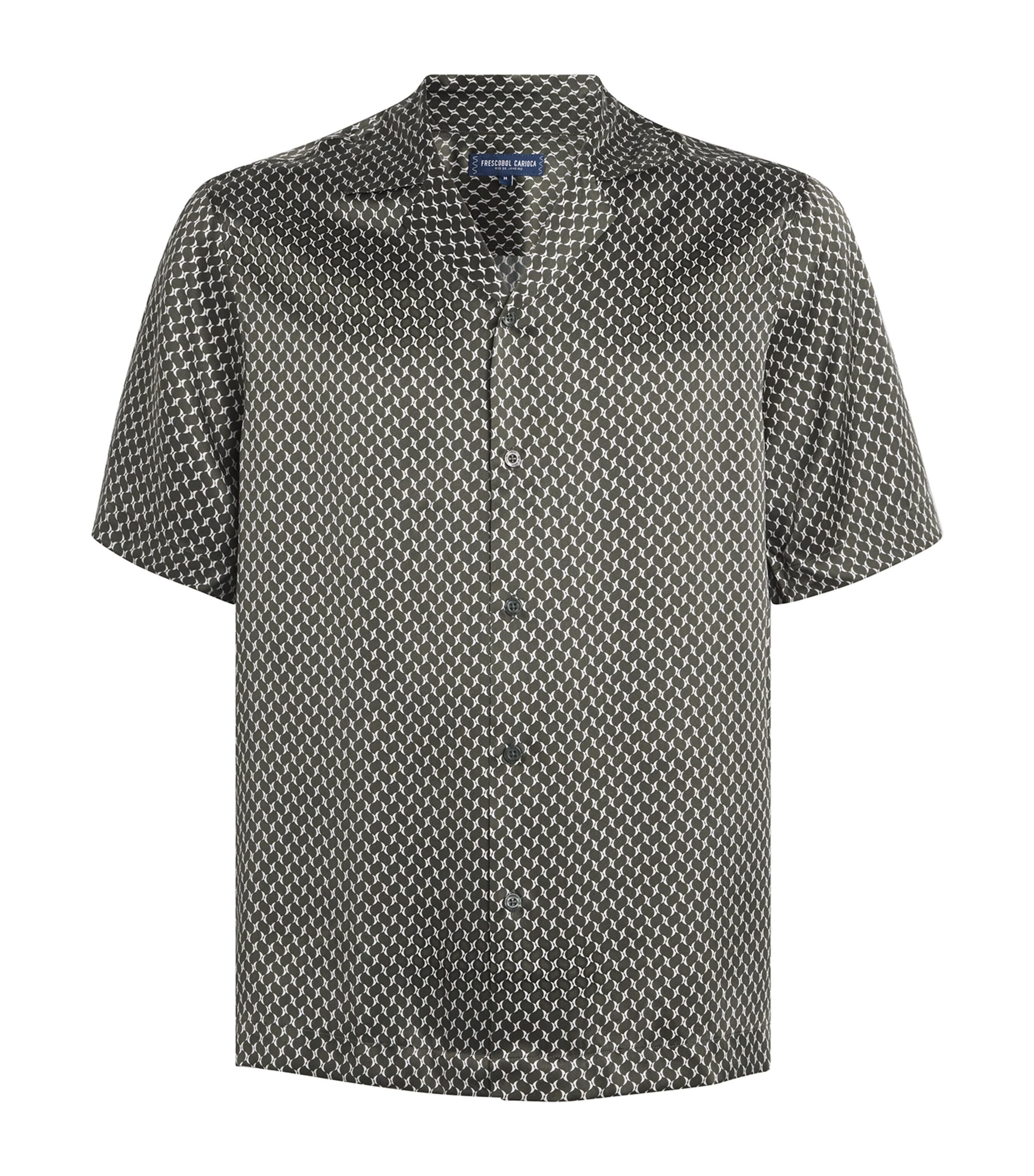 Frescobol Carioca Roberto Printed Silk-satin Shirt In Green
