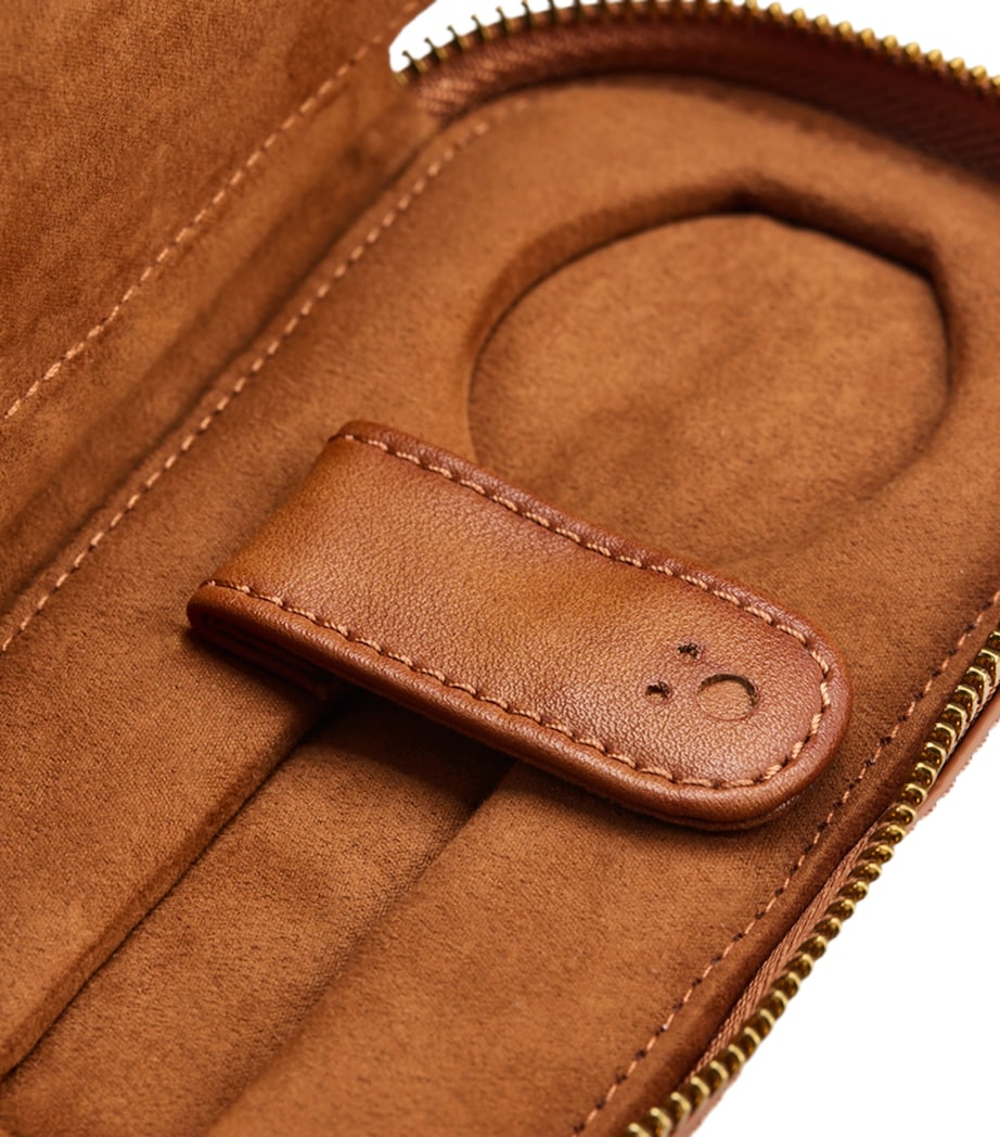 WOLF Brogue Zipped Watch Case Burnished Brown Image 5