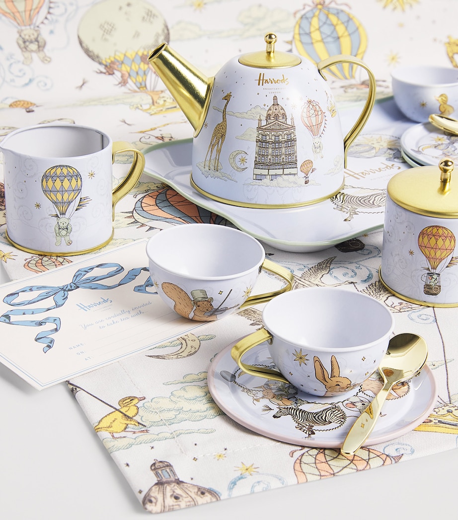 17-Piece 4-Person Tea Time Set BLUE Image 4