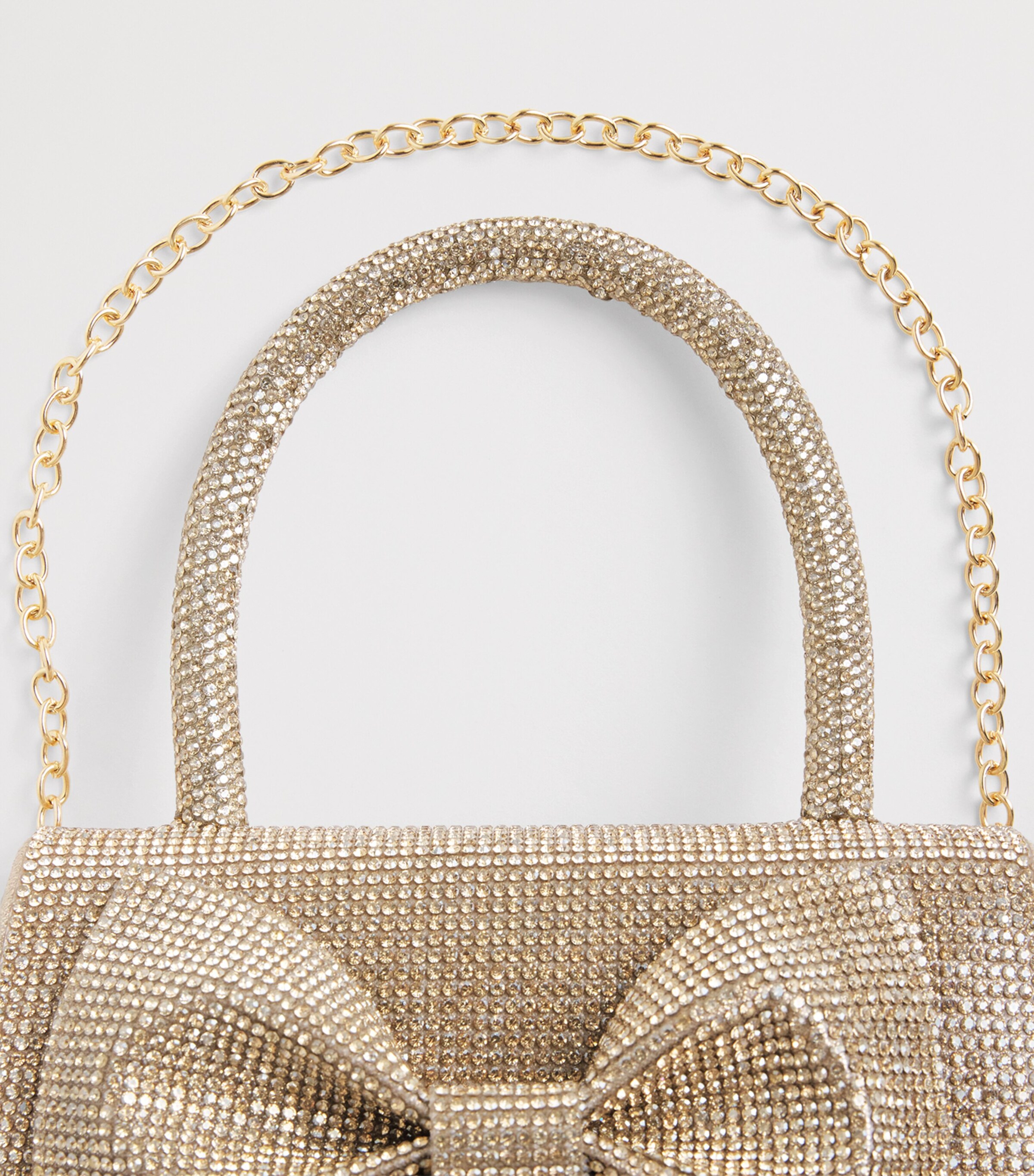 David Charles Embellished Bow Top-Handle Bag M Gold Image 3