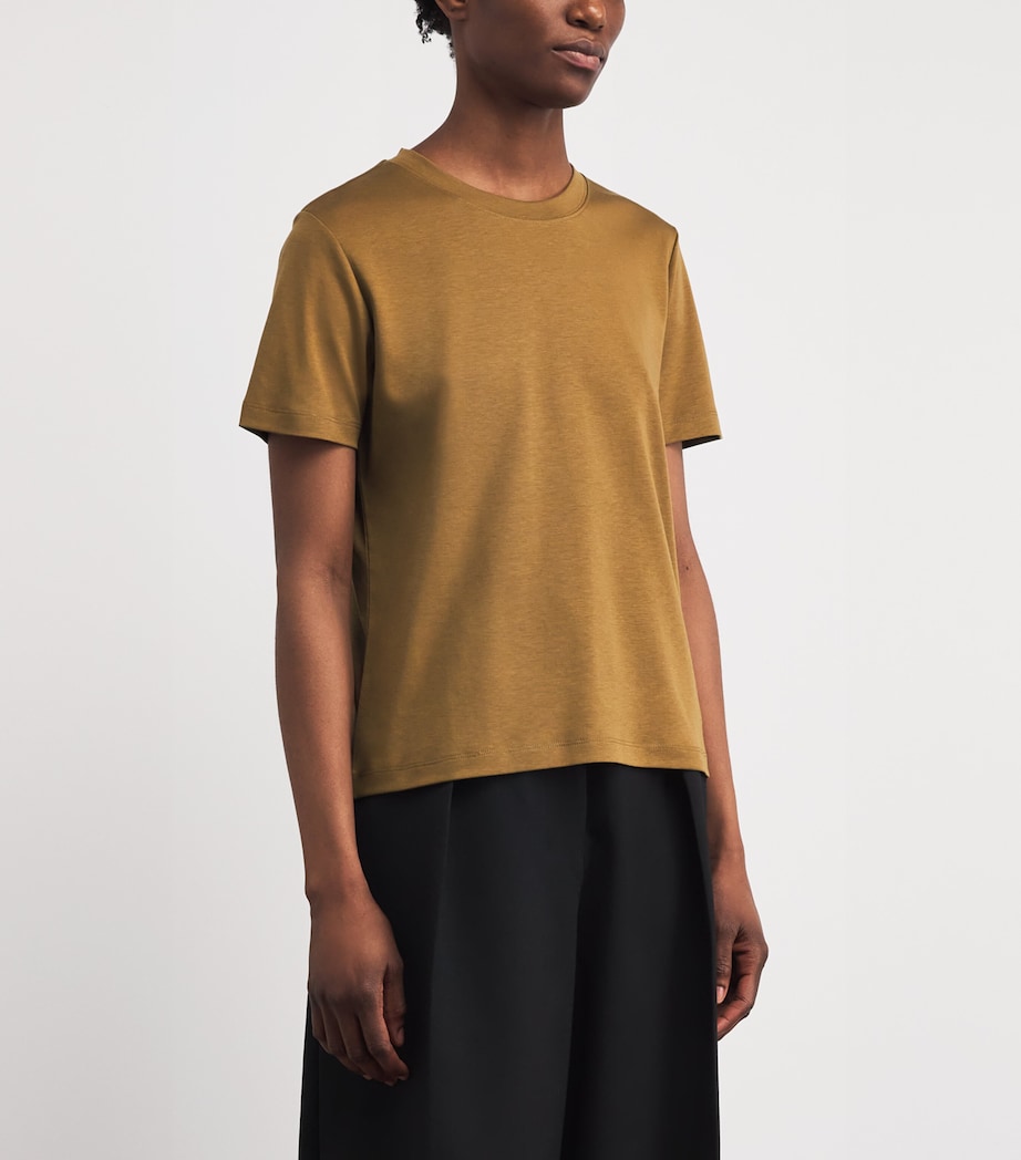 Yves Salomon Womens Pima Cotton-Silk Interlock T-Shirt Image 4