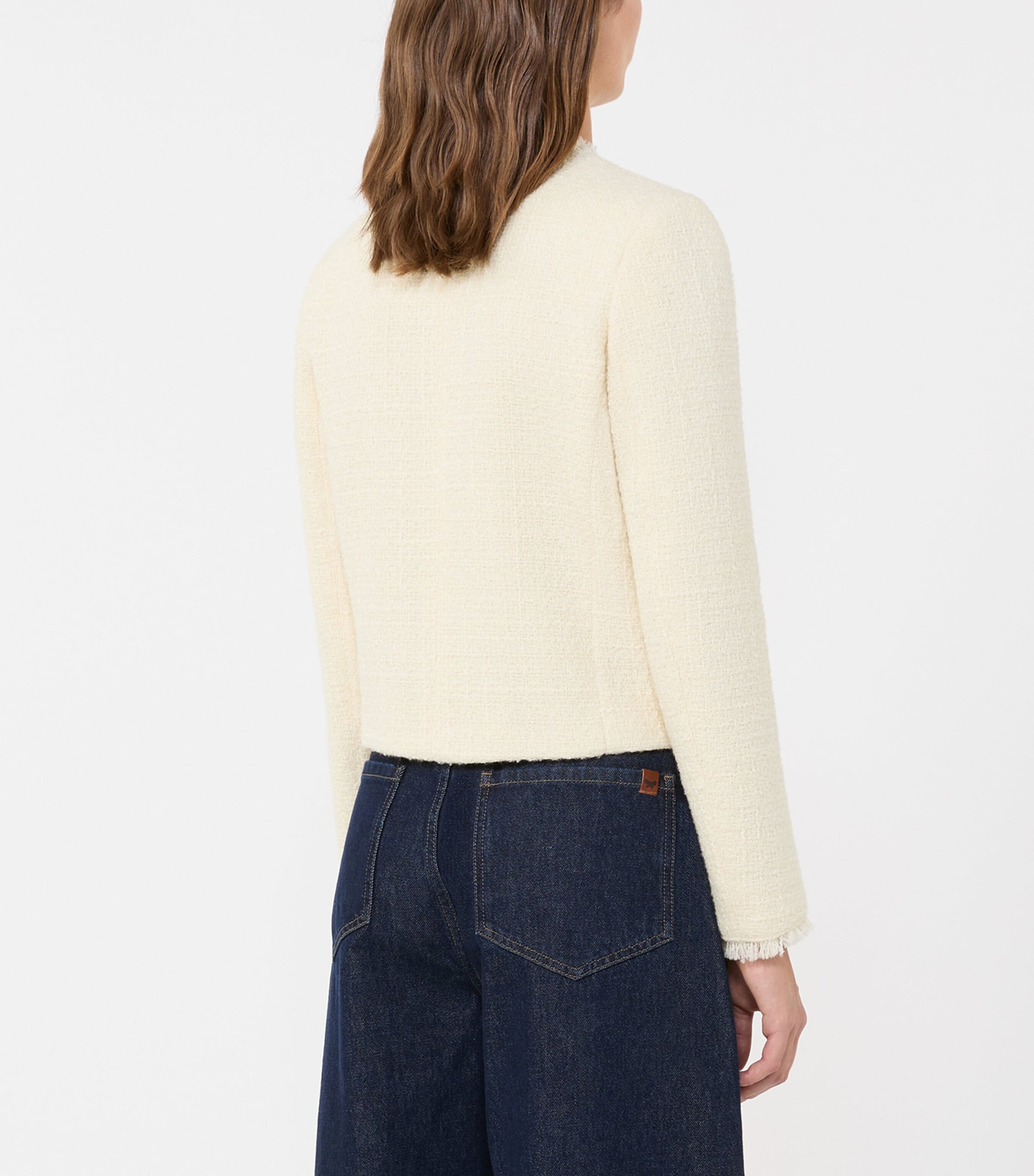 Wool-Blend Round-Neck Jacket ECRU Image 3