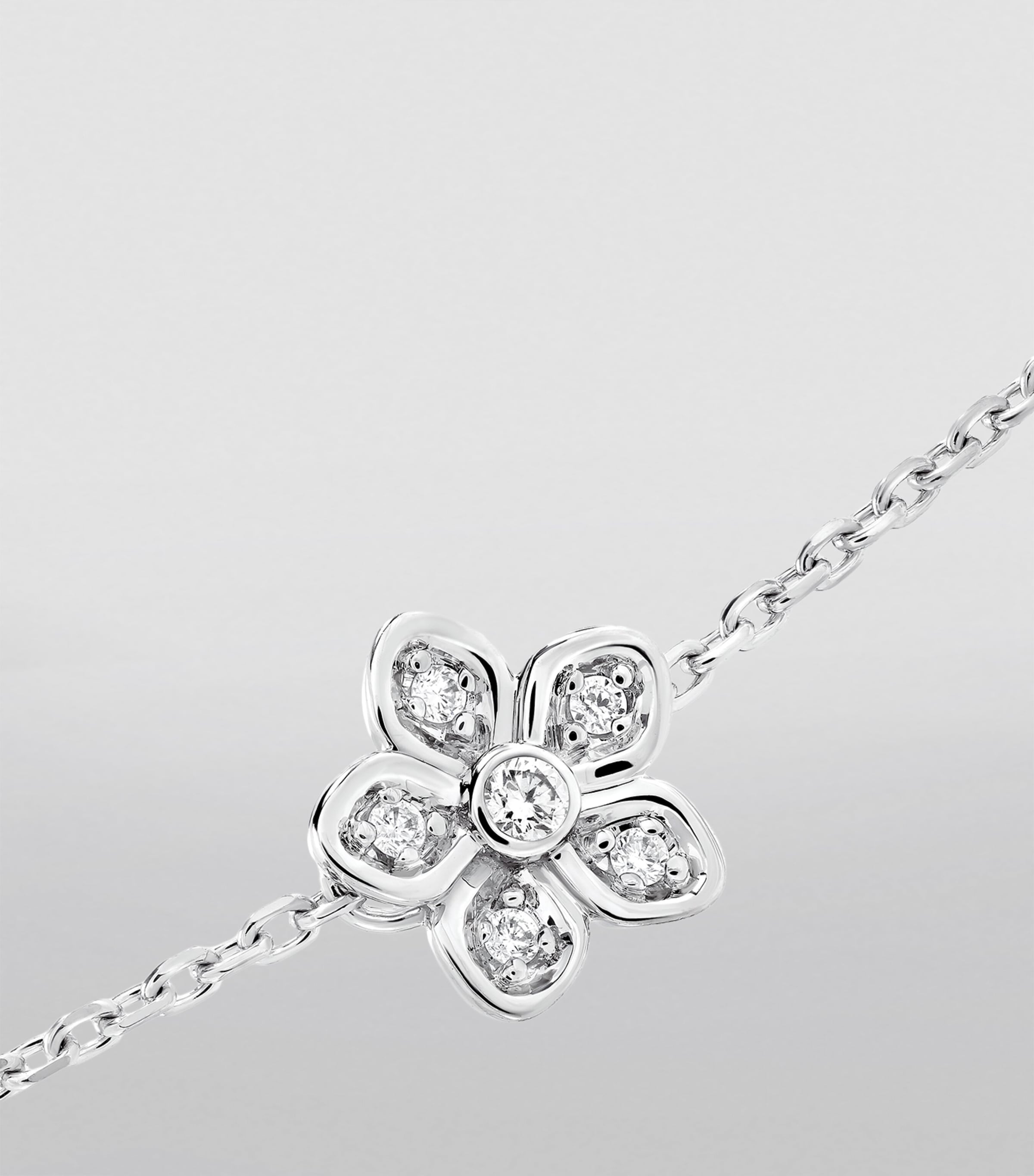 White Gold and Diamond Wild Flower Bracelet WHITE GOLD Image 2