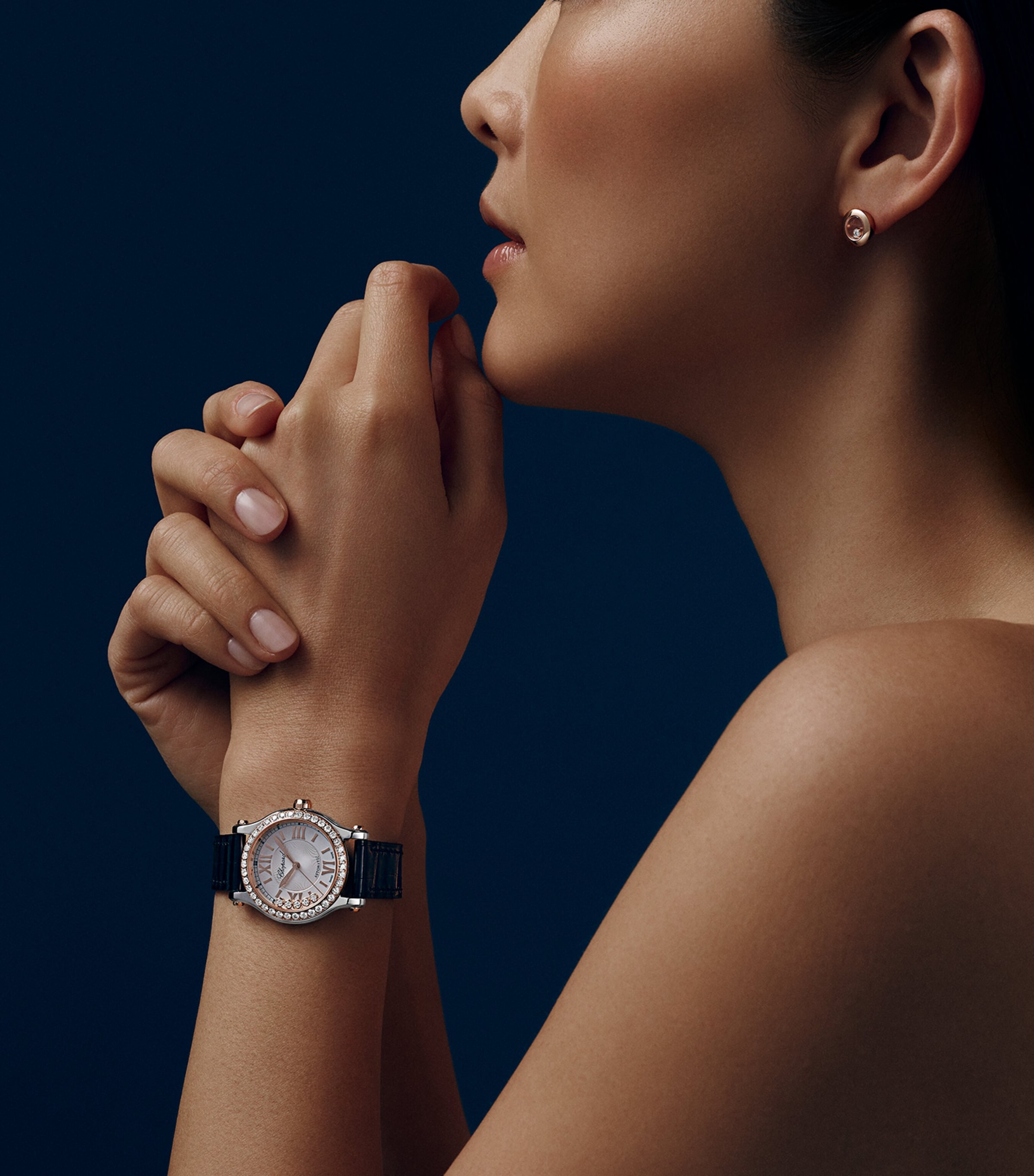 Rose Gold, Steel and Diamond Happy Sport Watch 30mm ROSE GOLD/STAINLESS Image 5