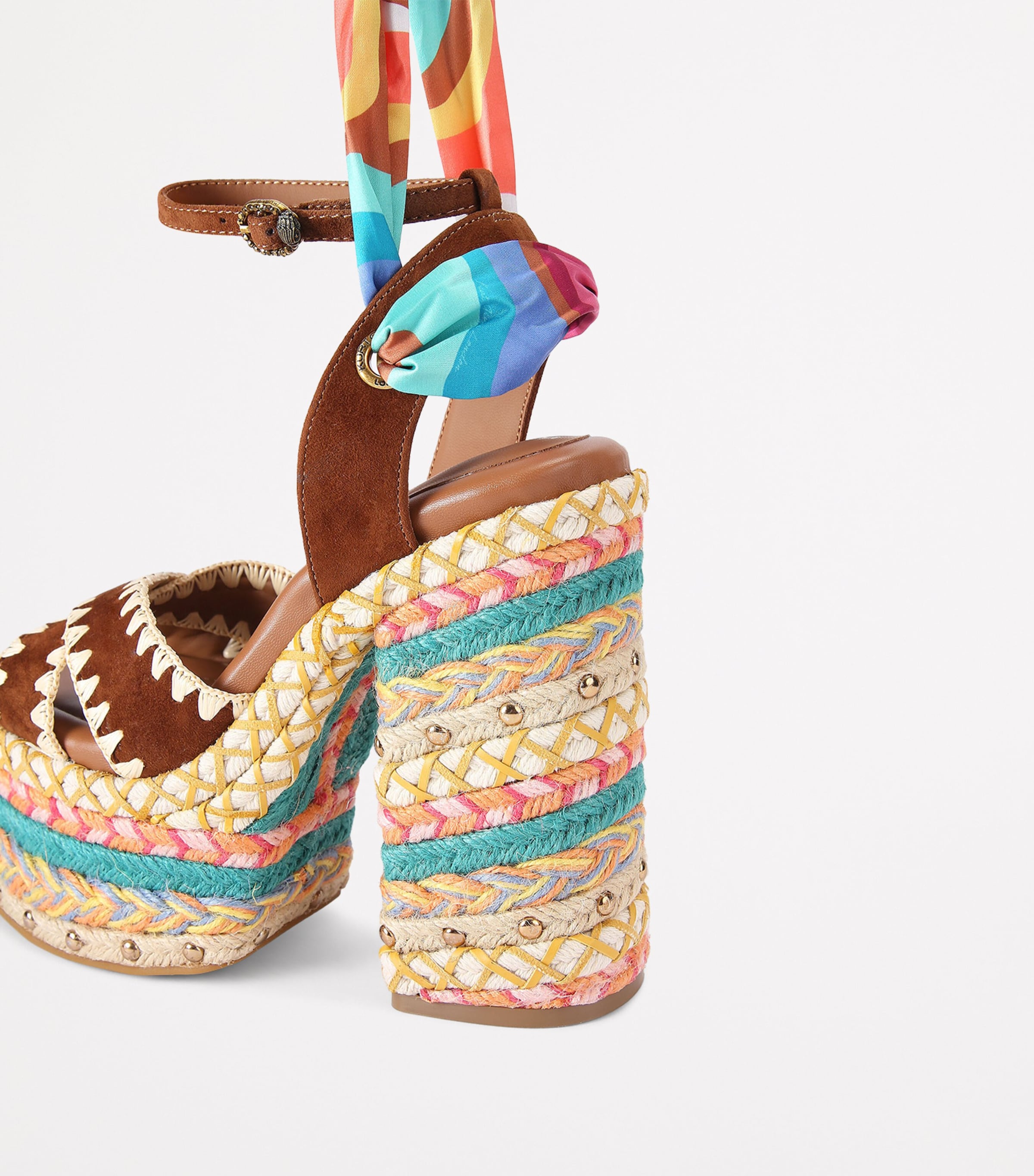 Kurt Geiger London Suede Chelsea Scarf Platform Sandals Mult/other Image 2