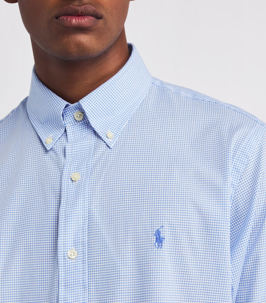 Cotton-Blend Check Shirt BLUE Image 6