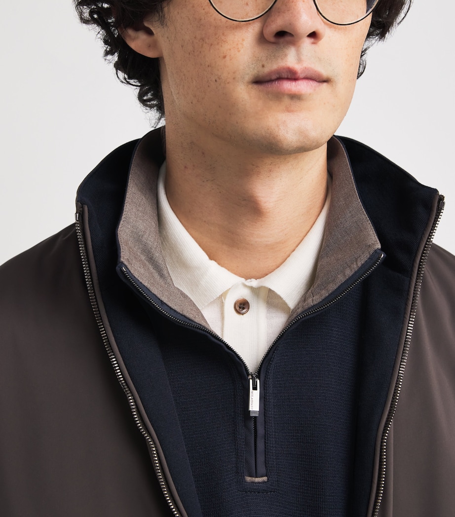 Virgin Wool Riviera Quarter-Zip Sweater 050 BLUE Image 6