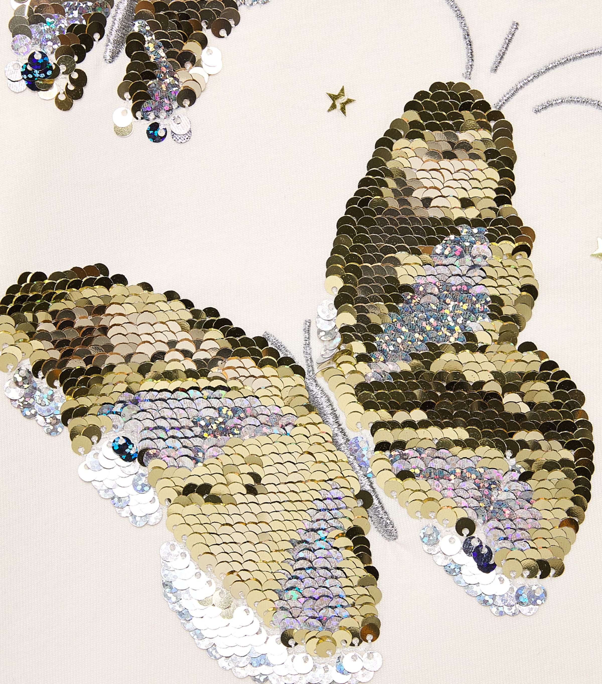 Billieblush Cotton Sequinned T-Shirt (4-12 Years) Ivory Image 3