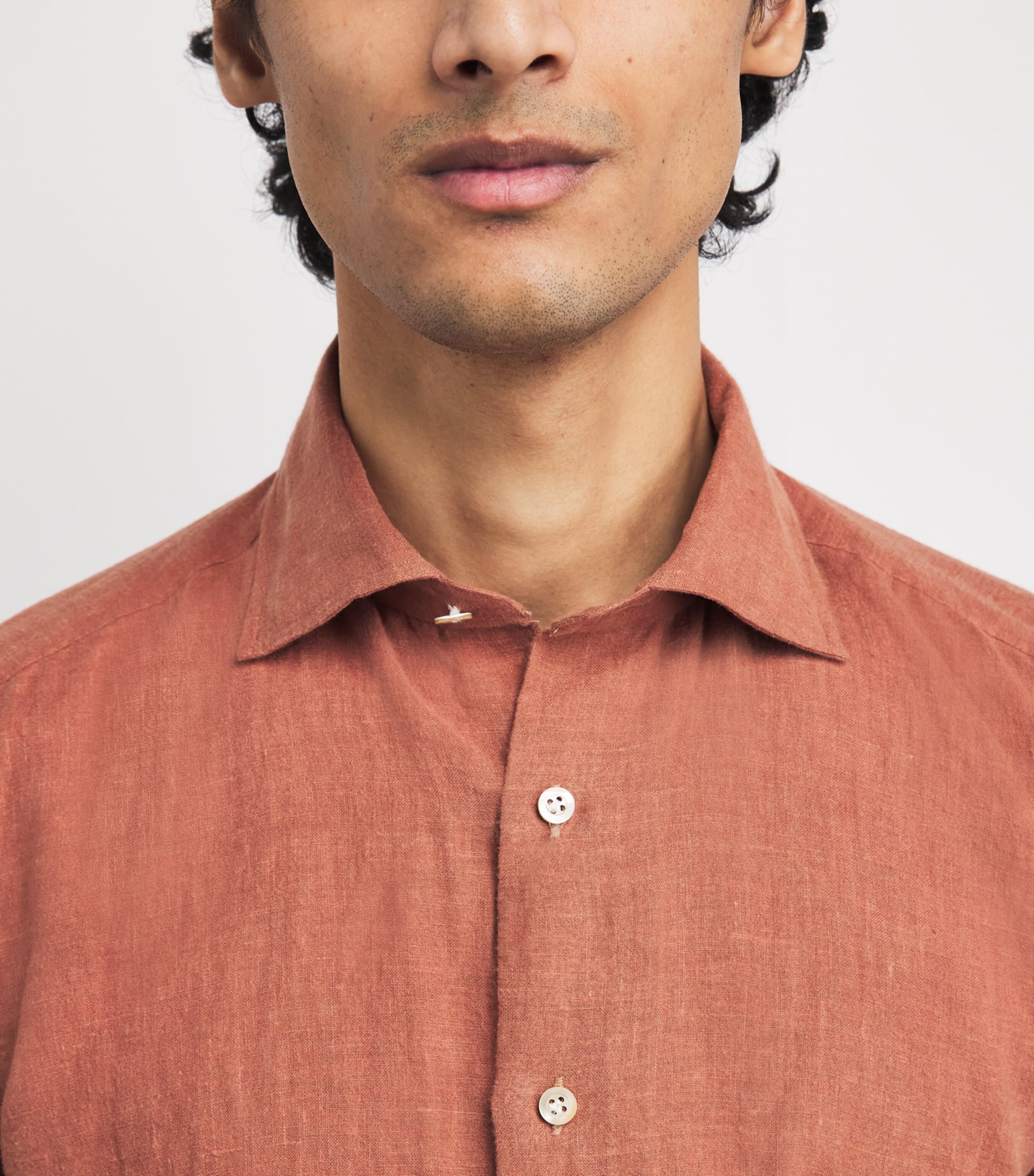 Brushed Linen Shirt TERRACOTA Image 6