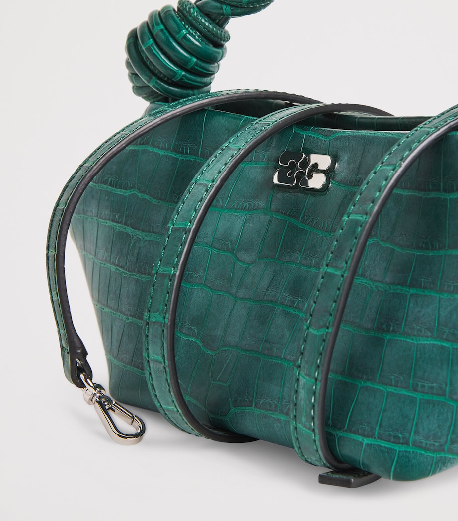 Mini Croc-Embossed Bou Top-Handle Bag 774 PINENEEDLE Image 6