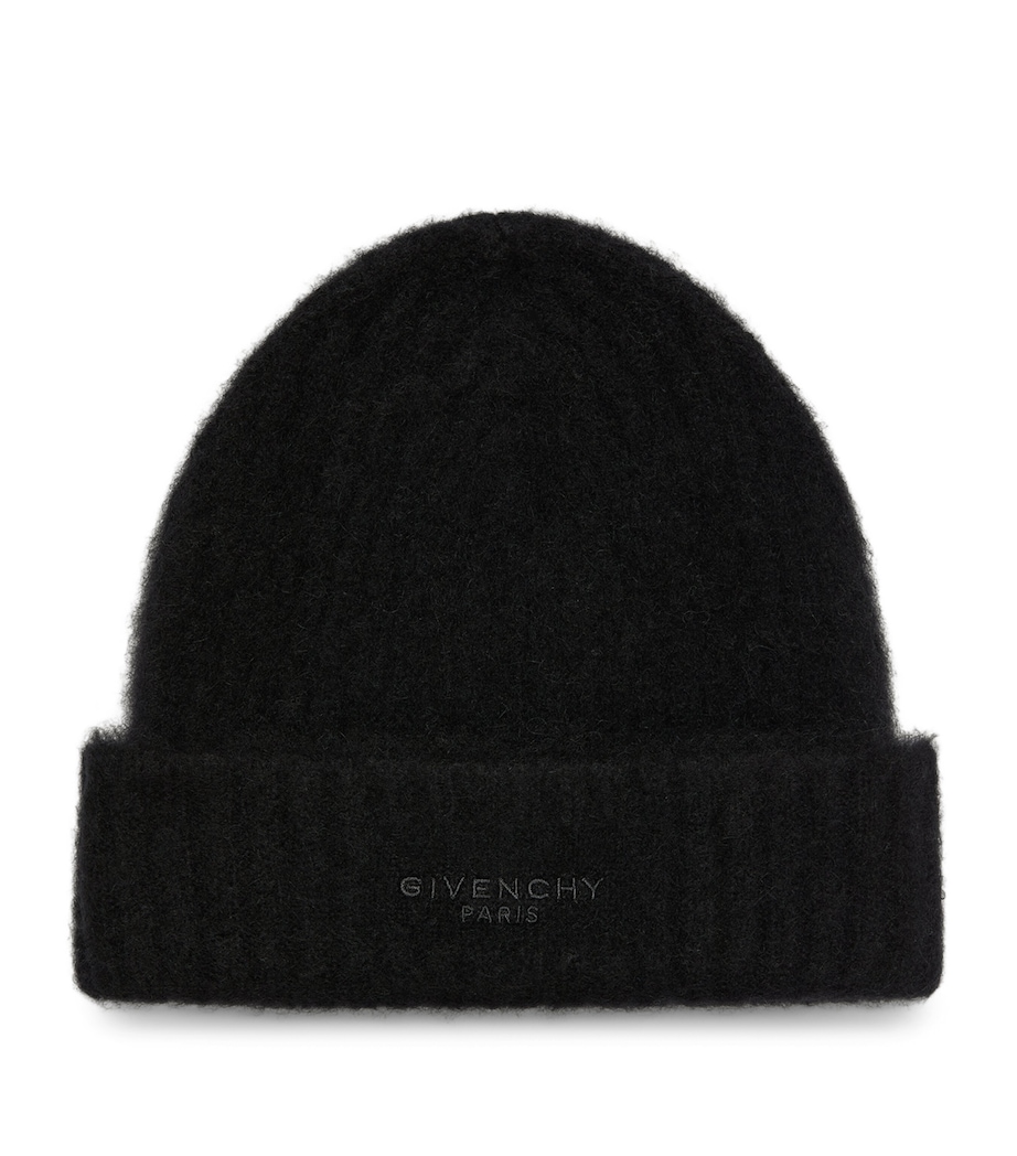 Alpaca-Blend Rib-Knit Beanie BLACK Image 1
