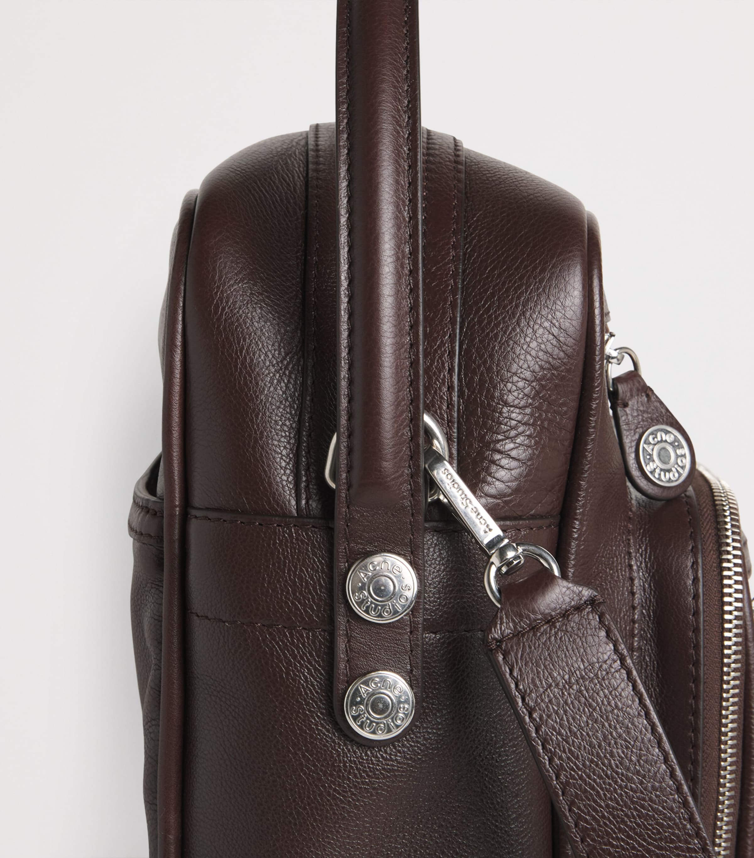 Acne Studios Leather Camero Party Shoulder Bag Chocolate Brown Image 6