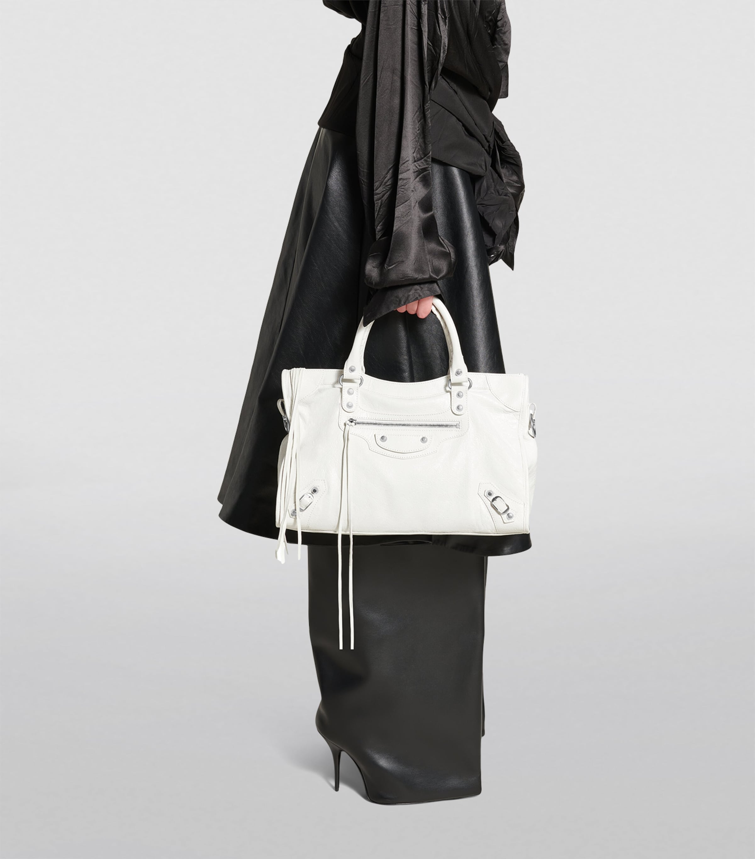 Balenciaga Medium Leather Le City Top-Handle Bag | Harrods US
