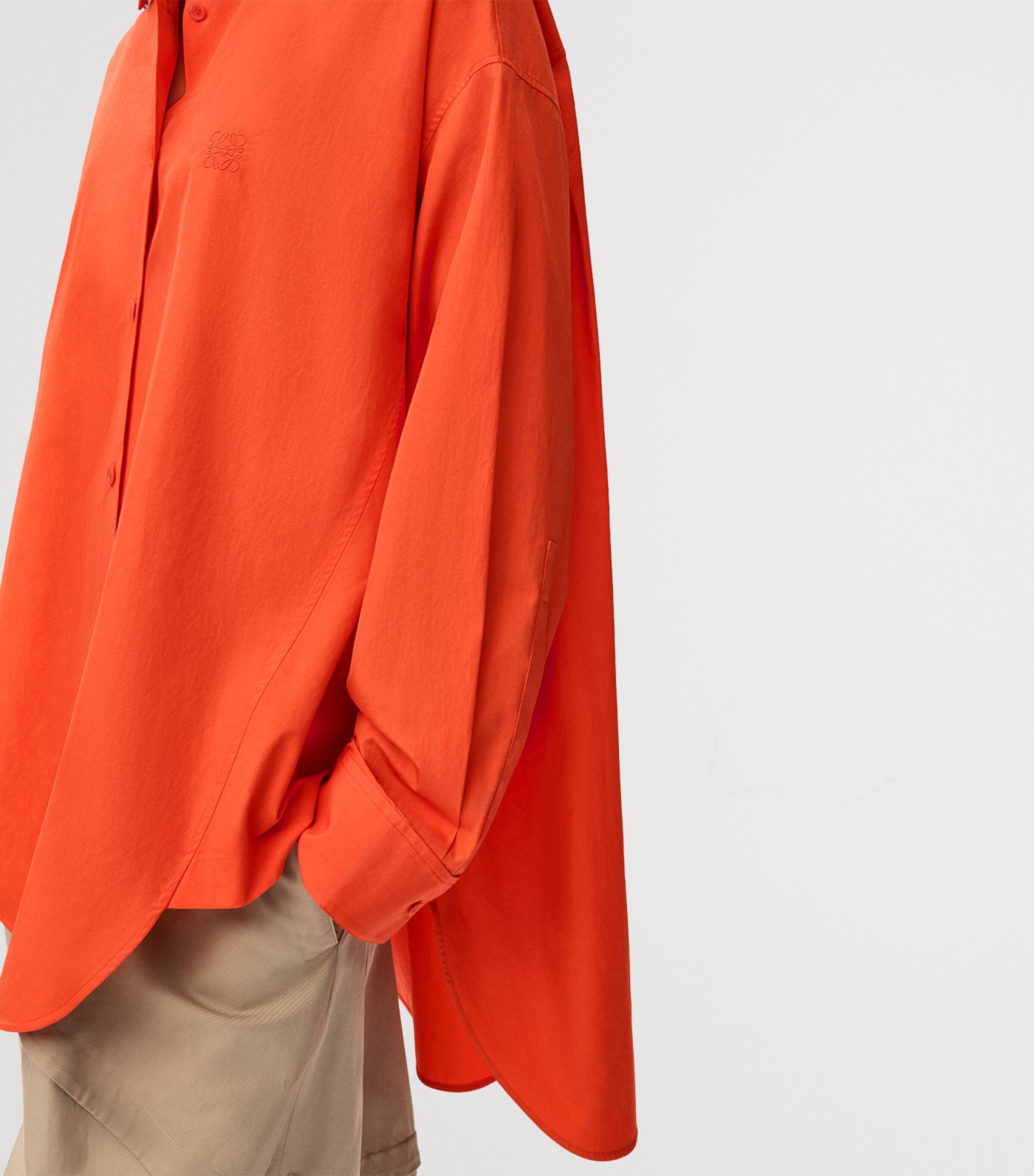 LOEWE Womens x Paula's Ibiza Cotton-Blend Anagram Shirt Orange Image 5