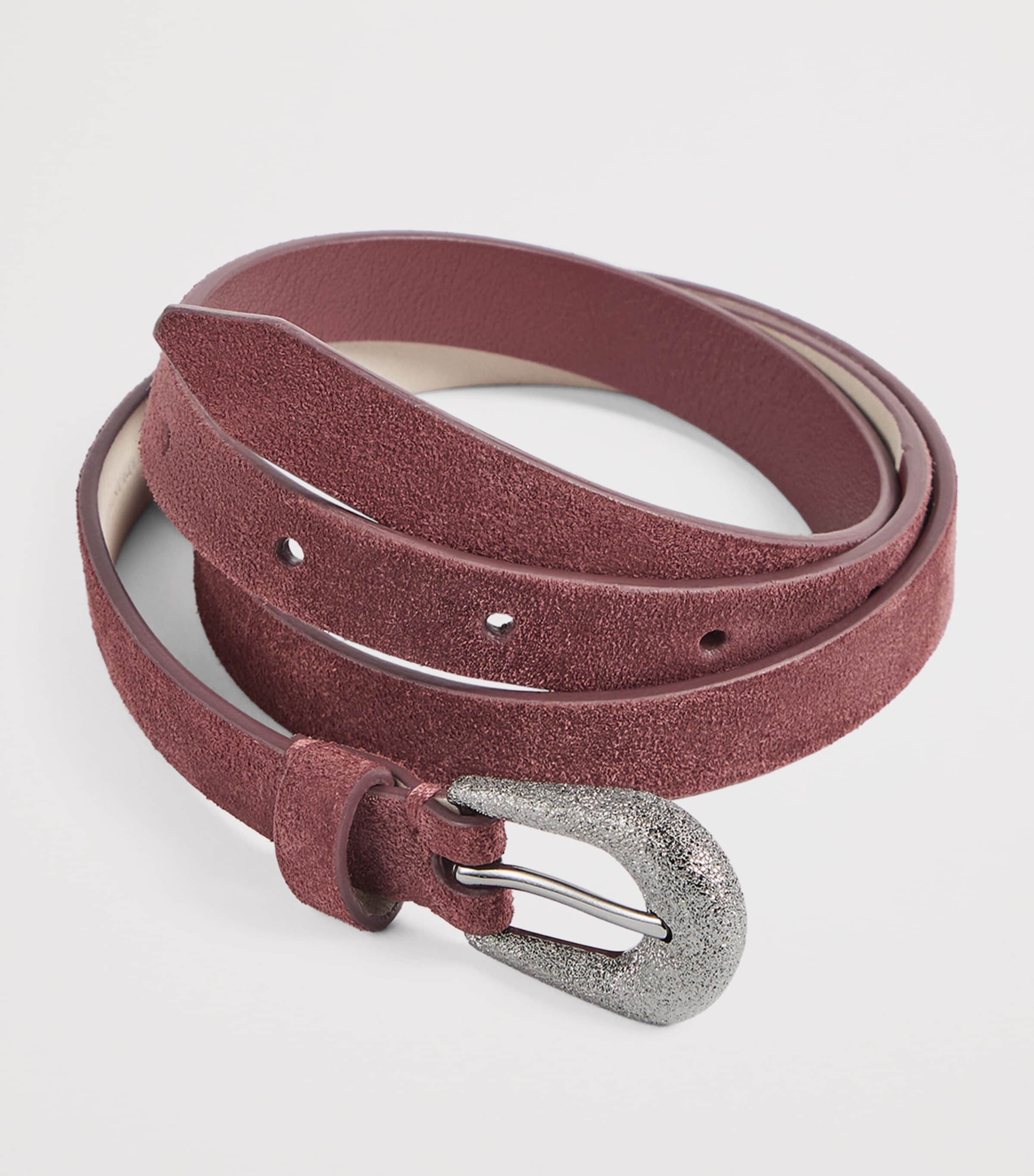 Brunello Cucinelli Kids Suede Textured-Buckle Belt — foto 3