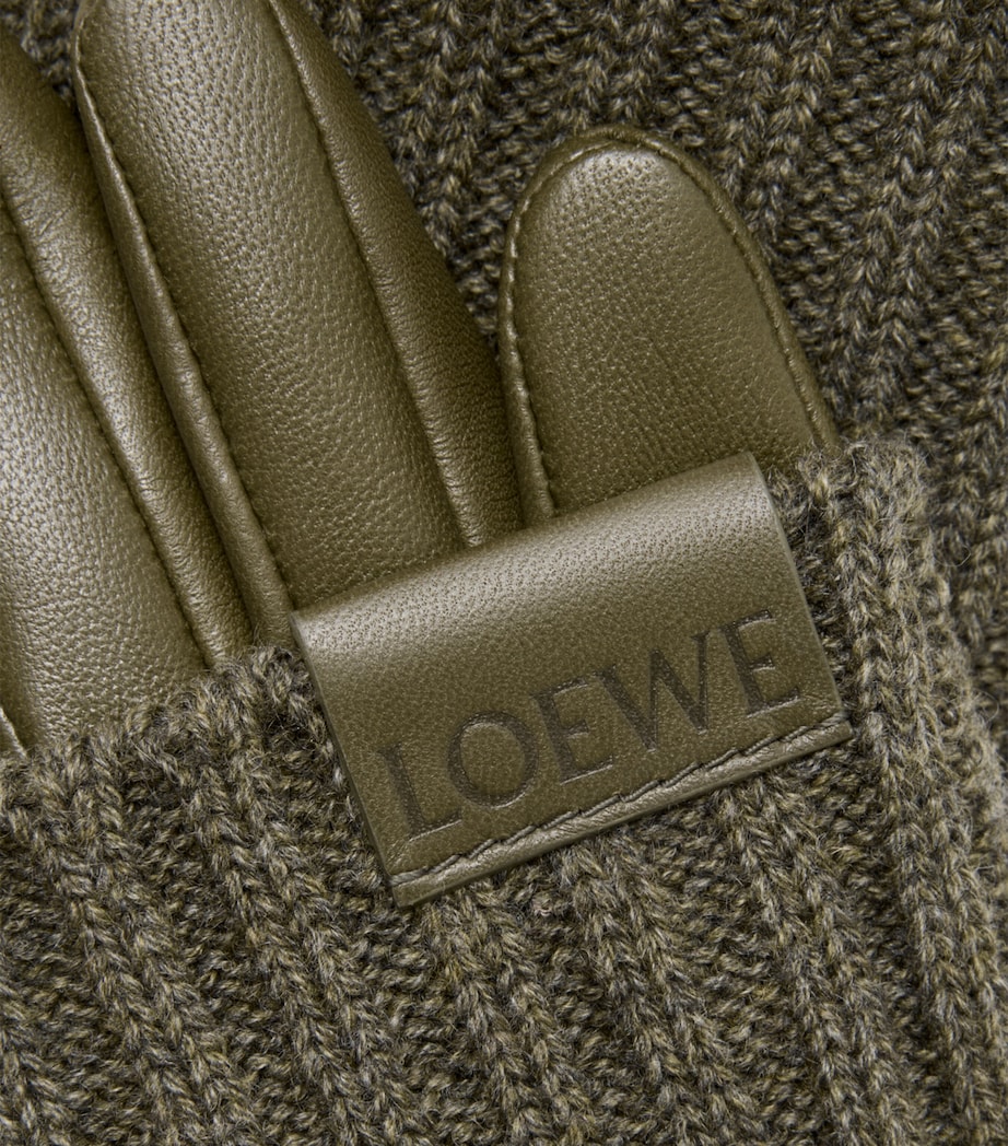 Cashmere-Leather Gloves DARK KHAKI Image 3