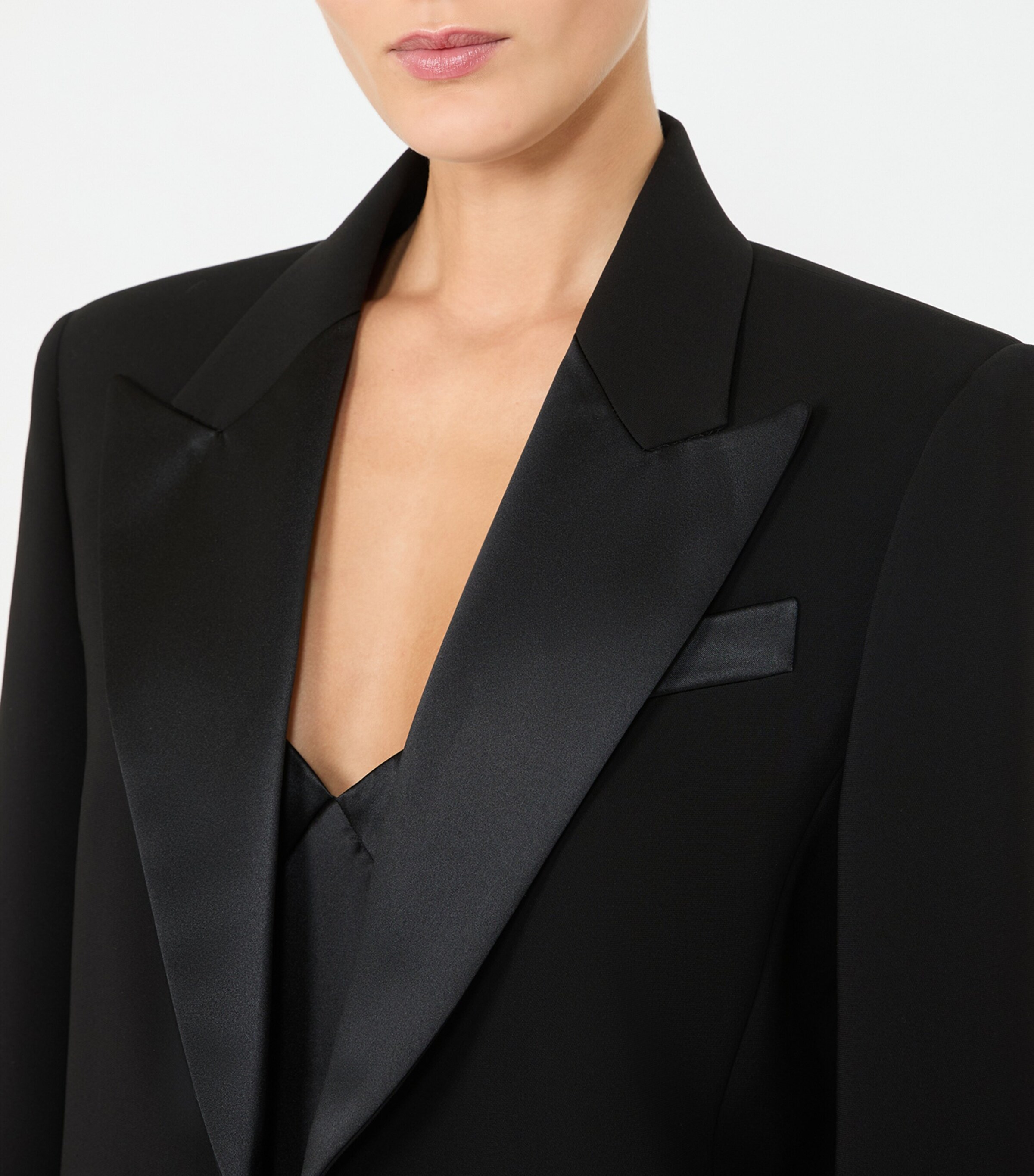Max Mara Womens Cropped Tuxedo Jacket Black Image 5