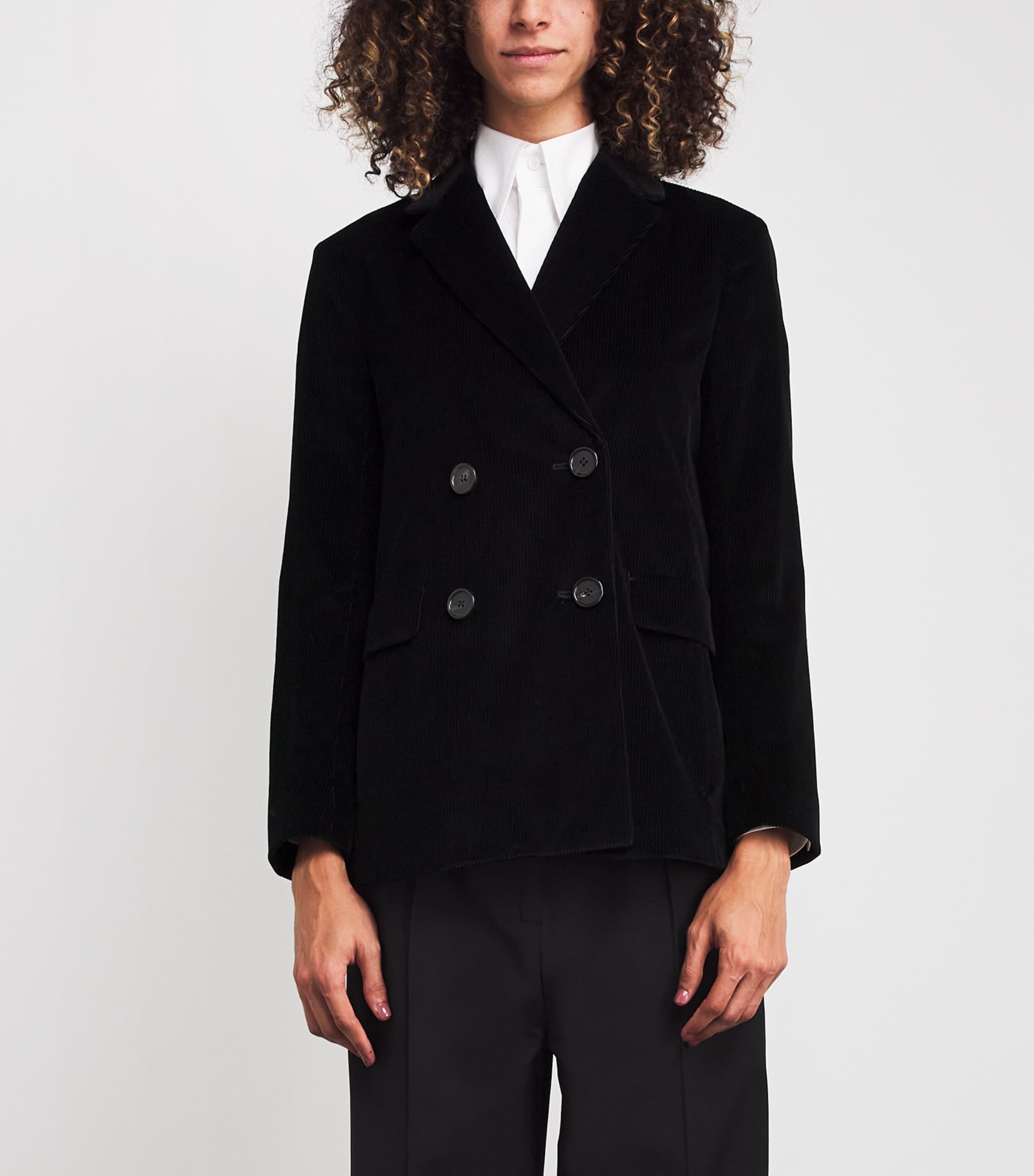 Cotton Corduroy Blazer BLACK Image 3