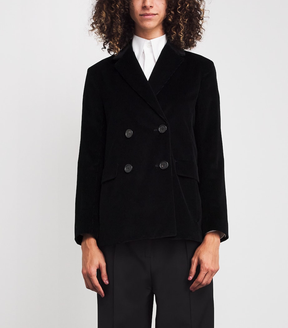Cotton Corduroy Blazer BLACK Image 3