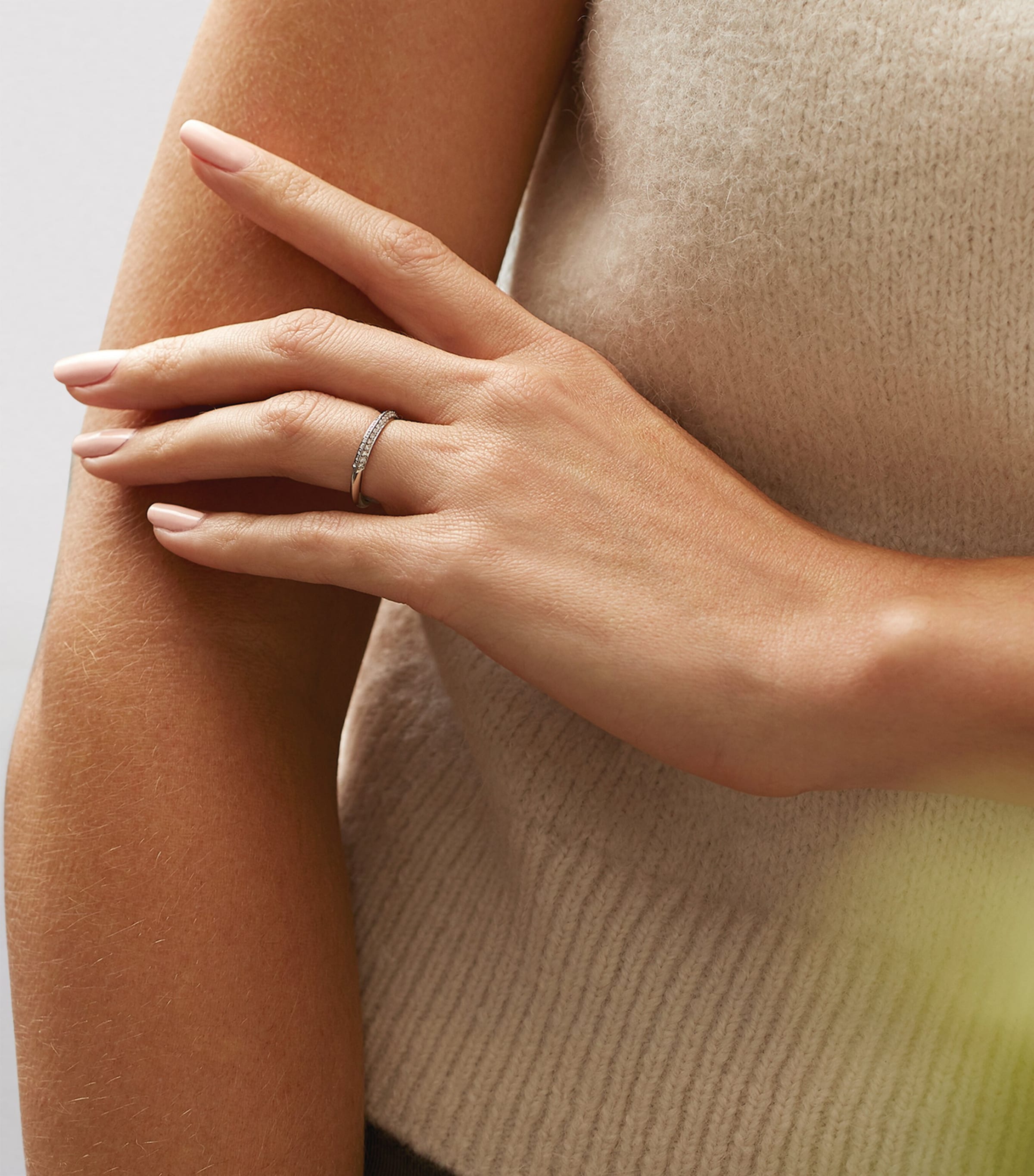 Platinum and Diamond Petal Wedding Ring PLATINUM Image 2