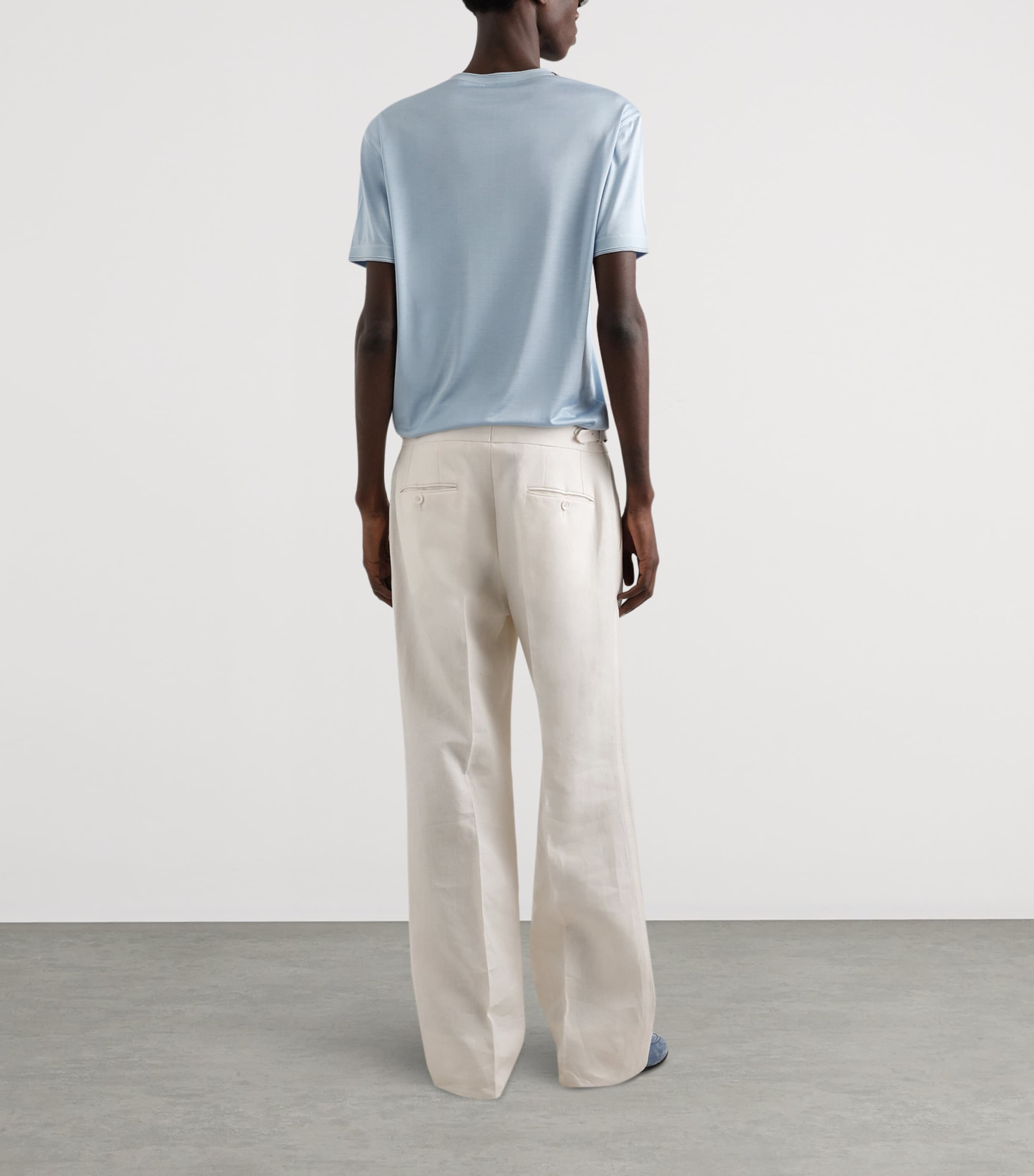 Silk T-Shirt B3784-SKY BLUE Image 3