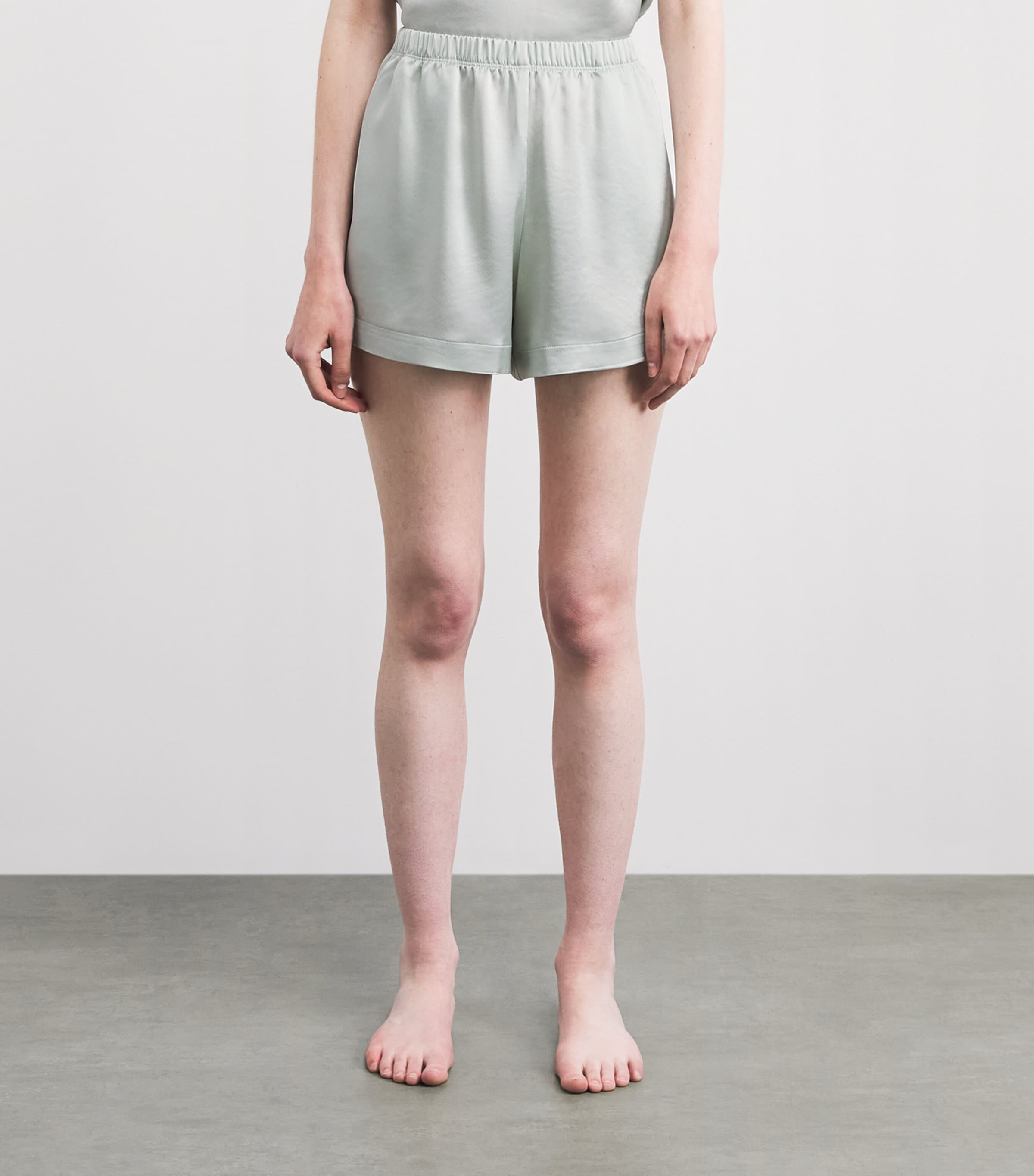 LESET Womens Satin Barb Shorts Watercress Image 4