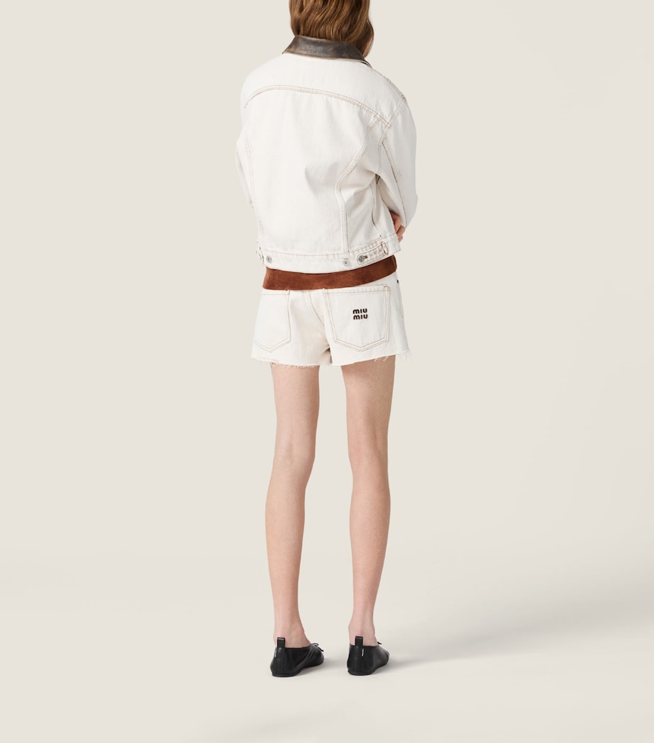 Miu Miu Womens Bleached Denim Jacket Image 3