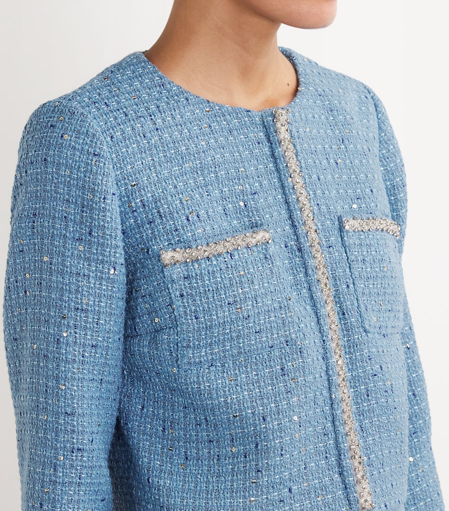 Embellished Tweed Jacket BLUE Image 6