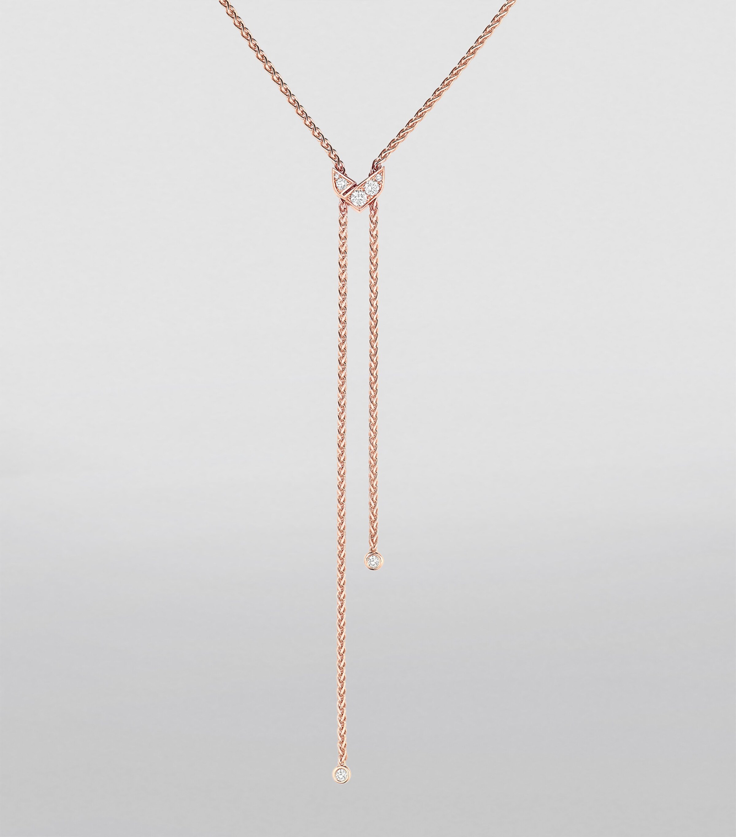 Rose Gold and Diamond Joséphine Aigrette Pendant Necklace PINK GOLD Image 2