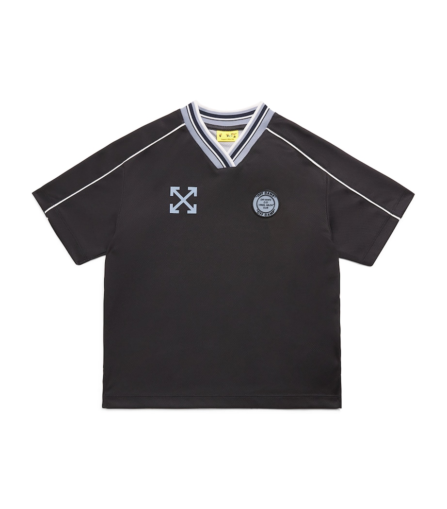 Off-White Kids V-Neck T-Shirt (4-12+ Years) Black Image 1