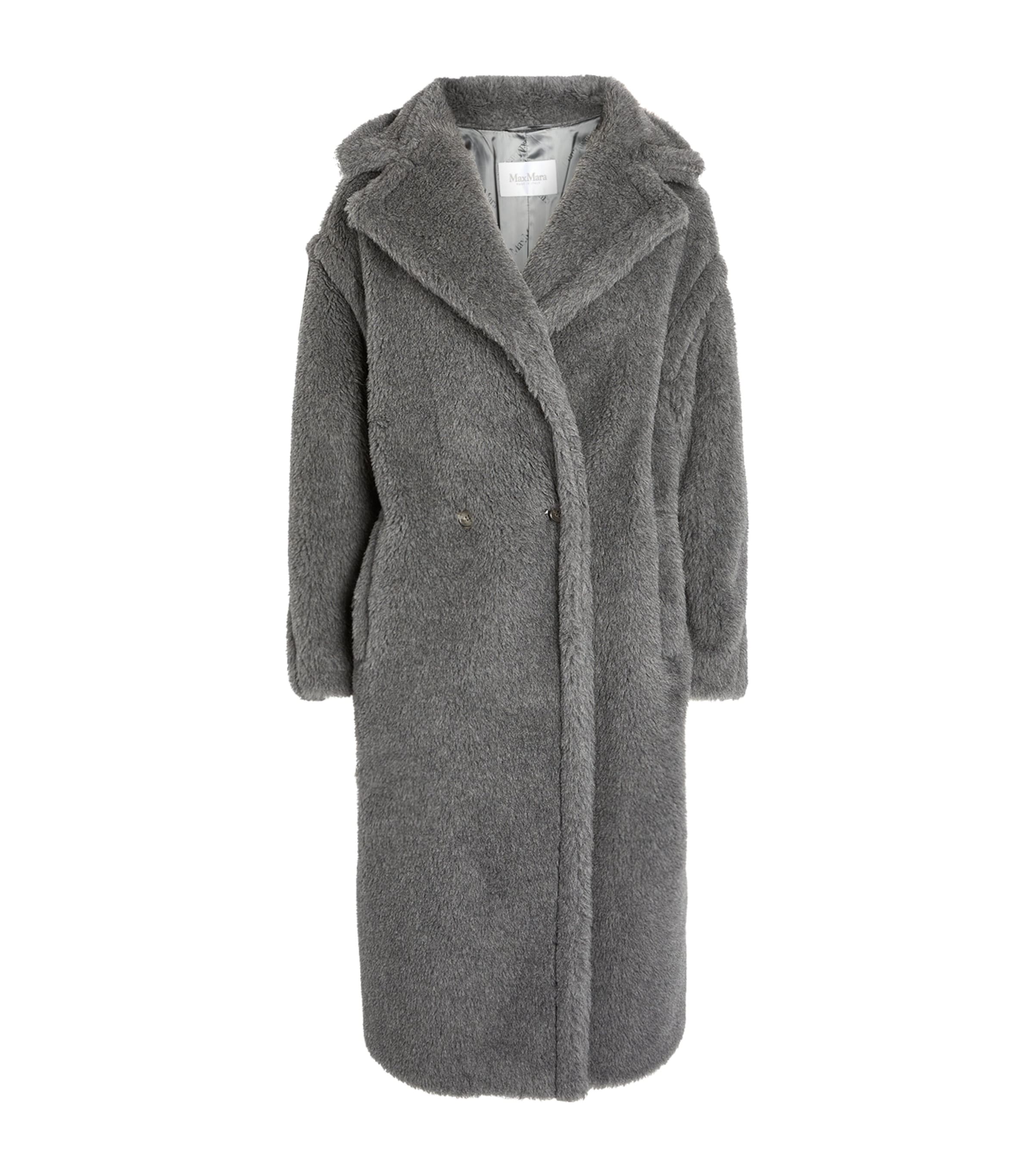 Shop Max Mara Teddy Bear Icon Coat In Grey