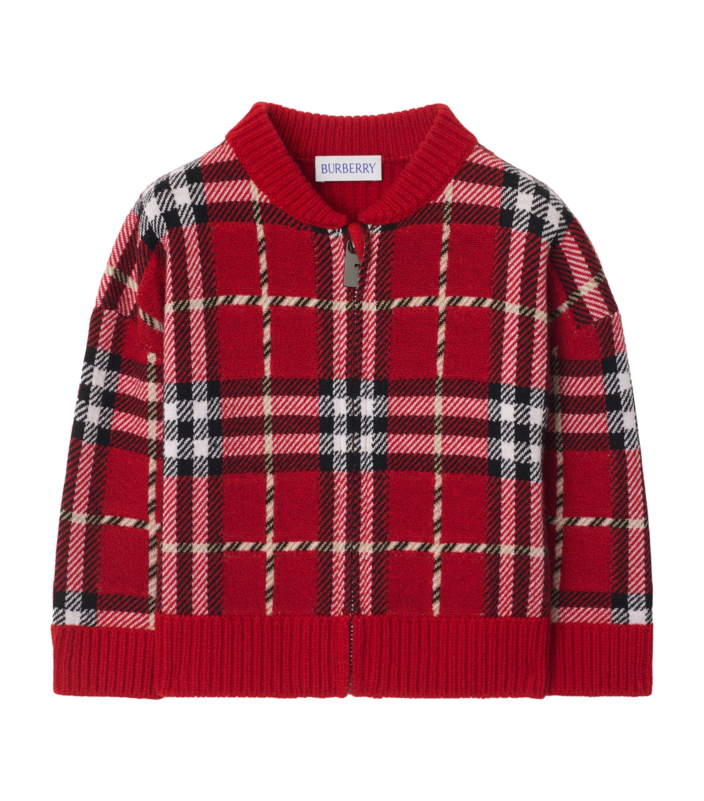 Wool Check Bomber Jacket (6-24 Months) POPPY RED IP CHECK Image 1