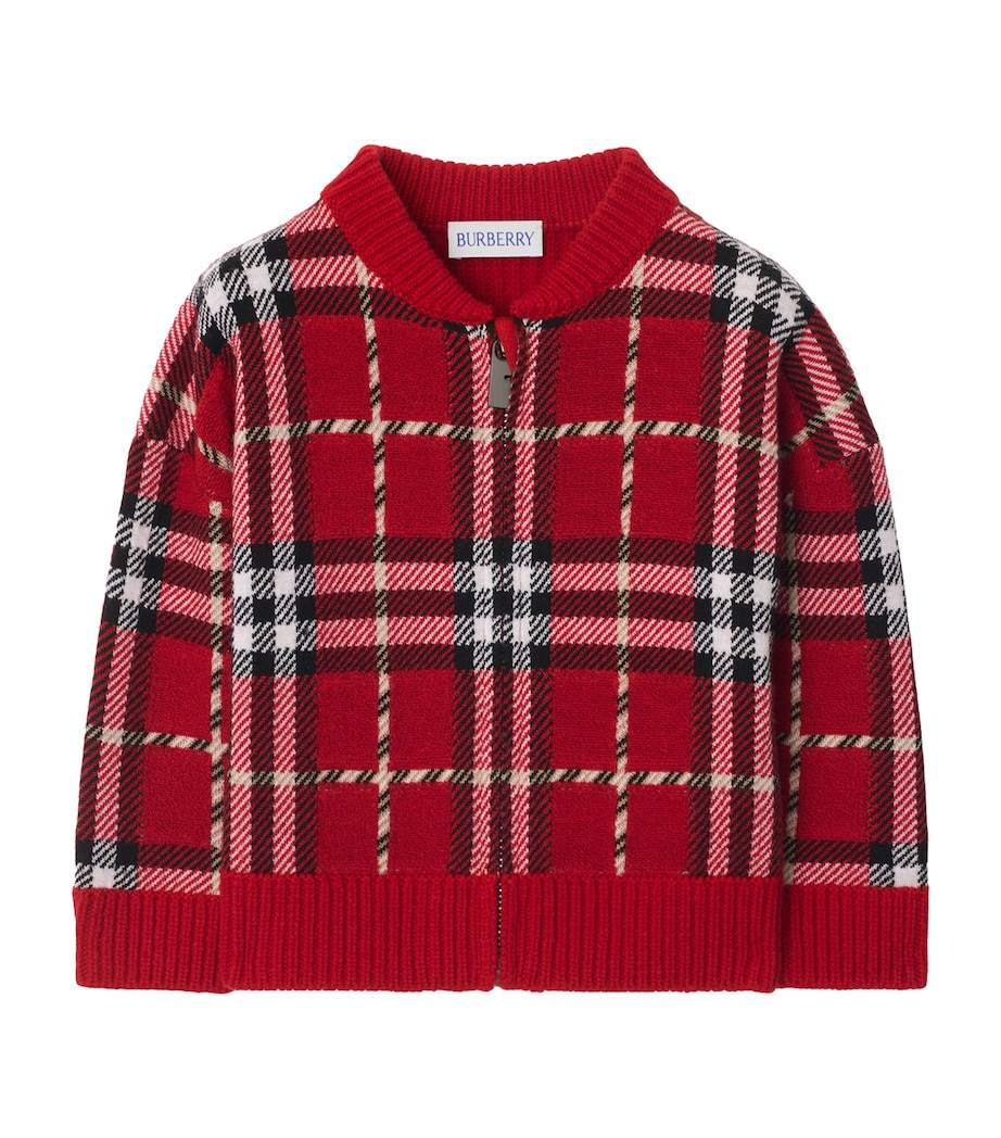 Wool Check Bomber Jacket (6-24 Months) POPPY RED IP CHECK Image 1