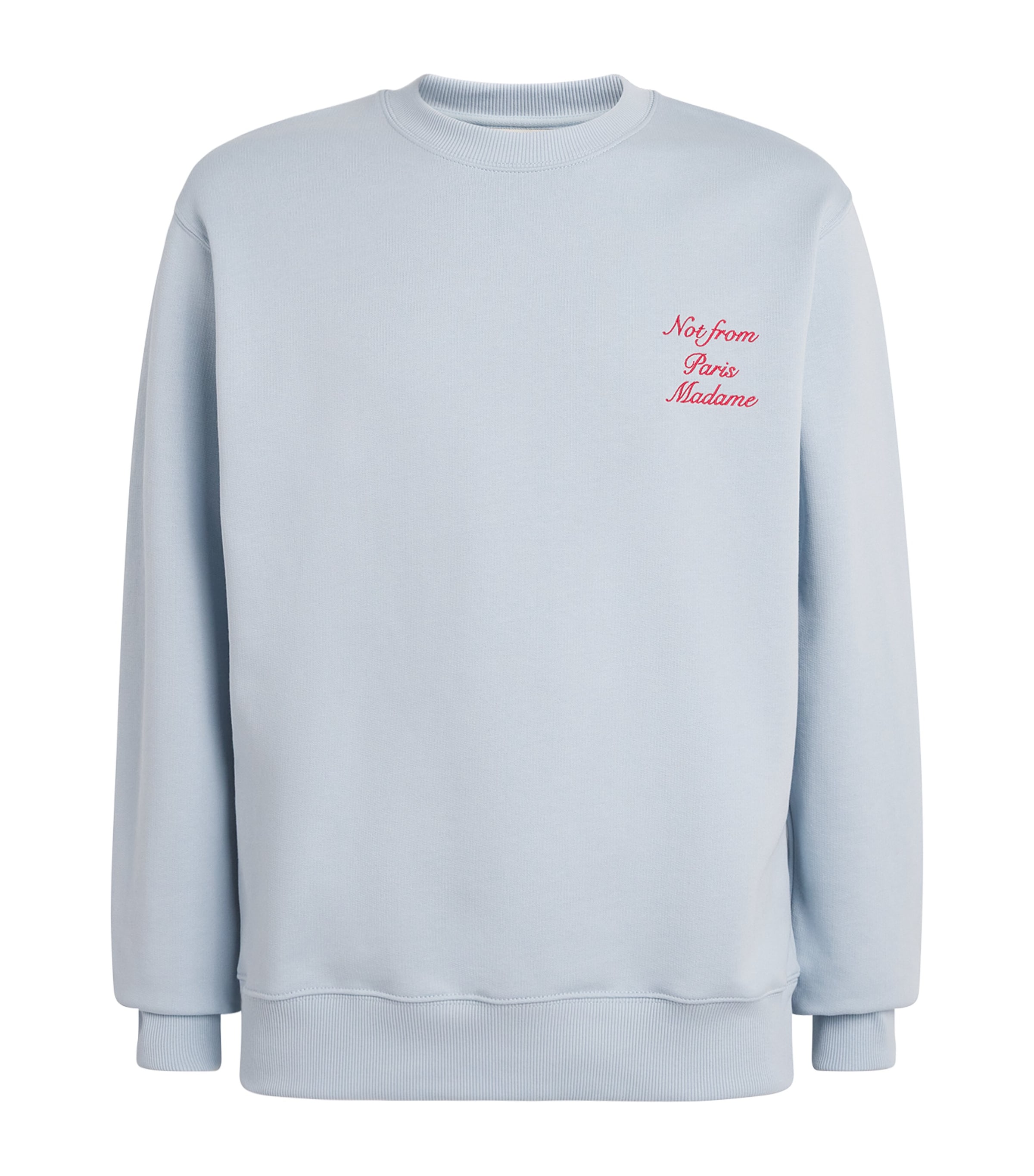 Drôle De Monsieur Mens Cotton Slogan Sweatshirt Light Blue Image 1